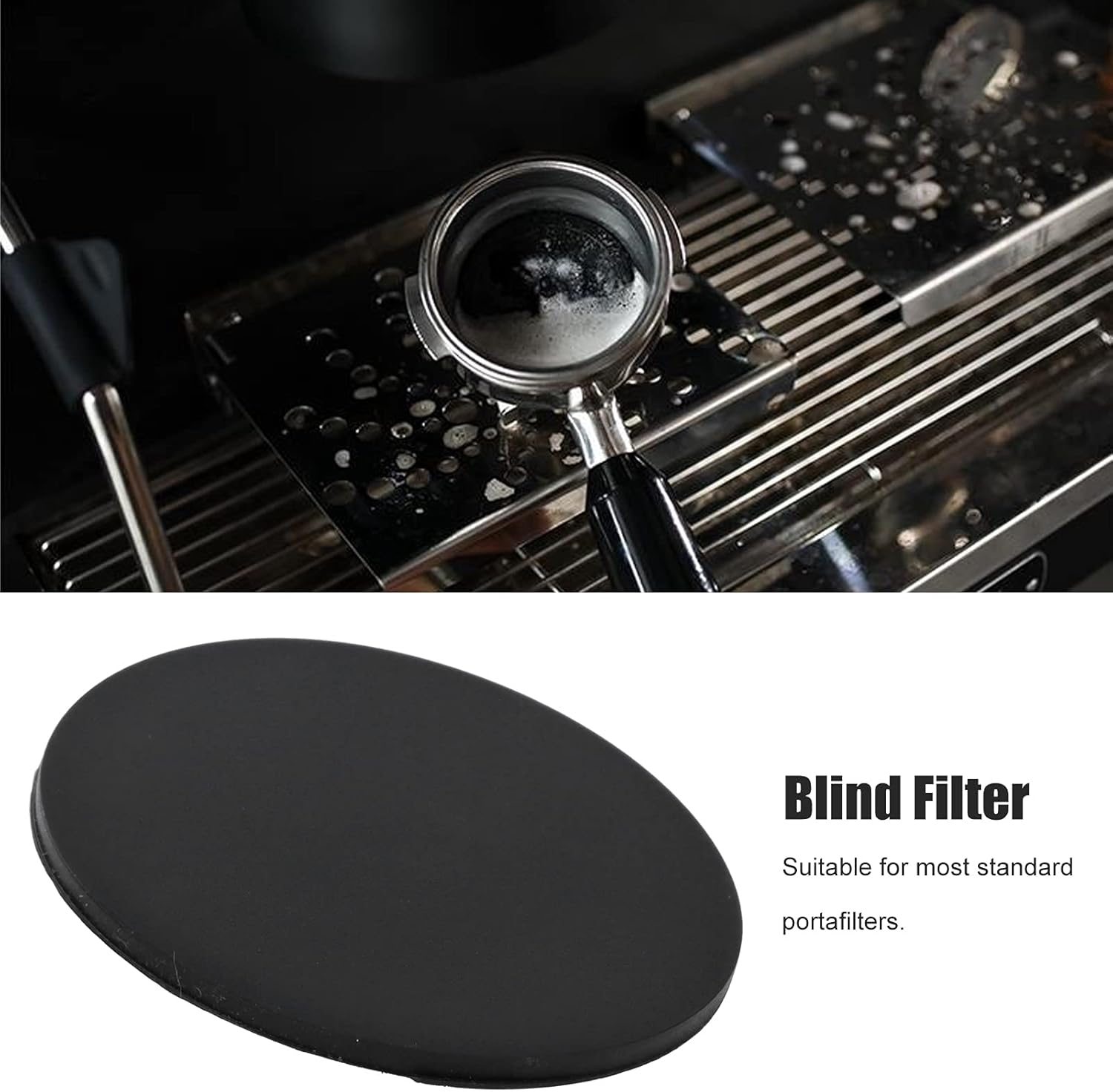 Coffee Blind Filter Lid, Reusable Silicone Lid, Blind Filter Backwash Disc Espresso for Coffee and Tea image number 5