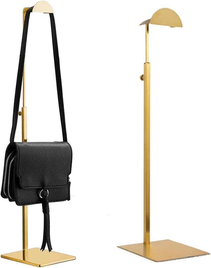 Handbag Rack Adjustable Metal Display Stand Stainless Steel Hand Bag Display Single Hanging Hook Clothes Hanger Accessories - Gold image number 5