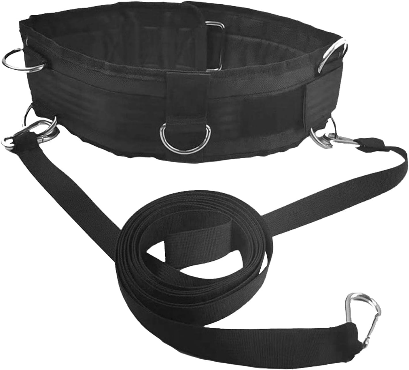 Simhoa Running Training Resistance Belt Gym Pulley Strap with Rings Workout Strap Waist Belt for Pulling Sled for Track Field, Sprinting, Rugby image number 1