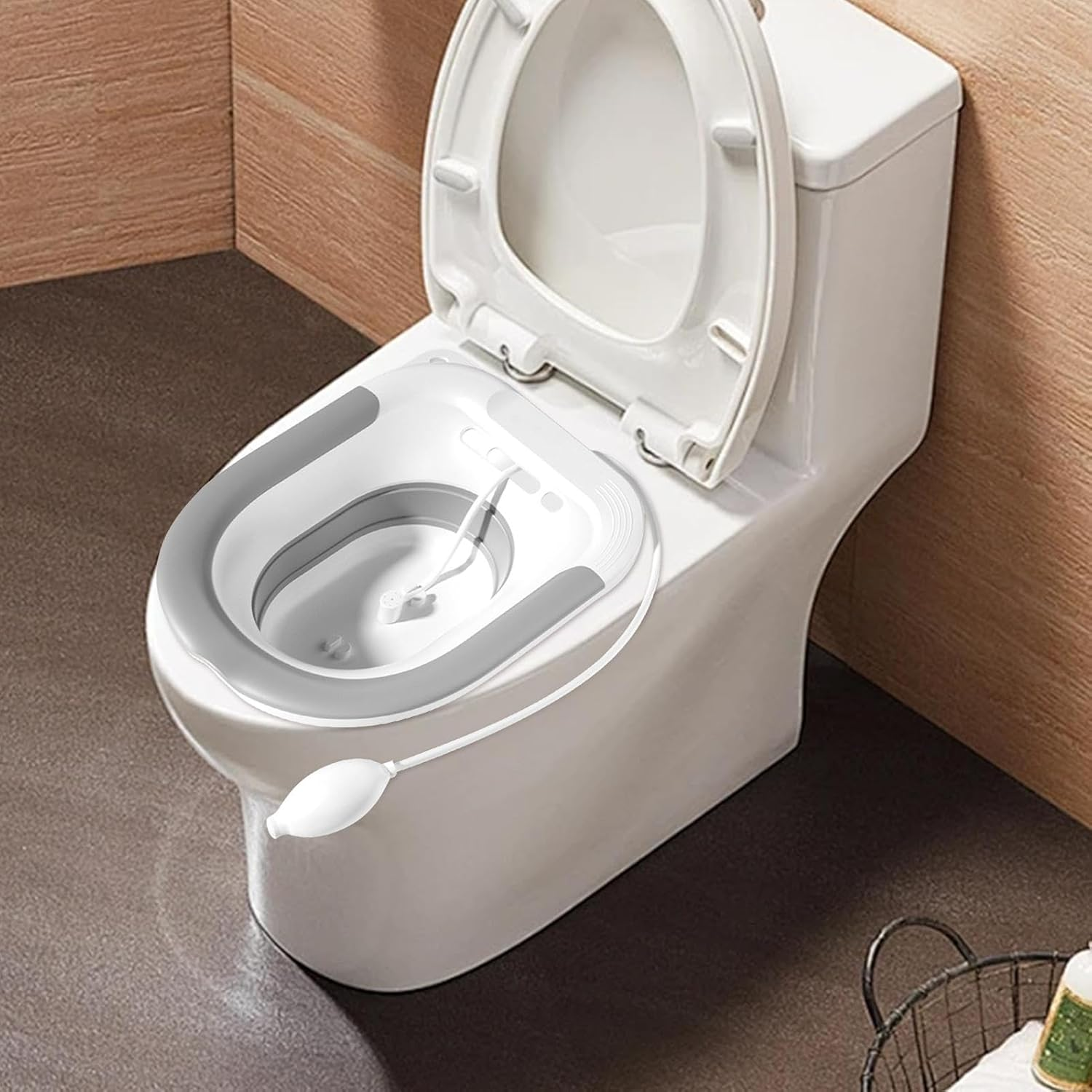 Bmucp Folding Toilet Seat Bath, Folding Seat Bathtub for Toilet - Portable Ergonomic Washbasin Bathtub Sit Bust Toilet, North Squat Bath Soak Sitz Bath Washbasin Hemorrhoid Patient Care Postpartum - Purple image number 4