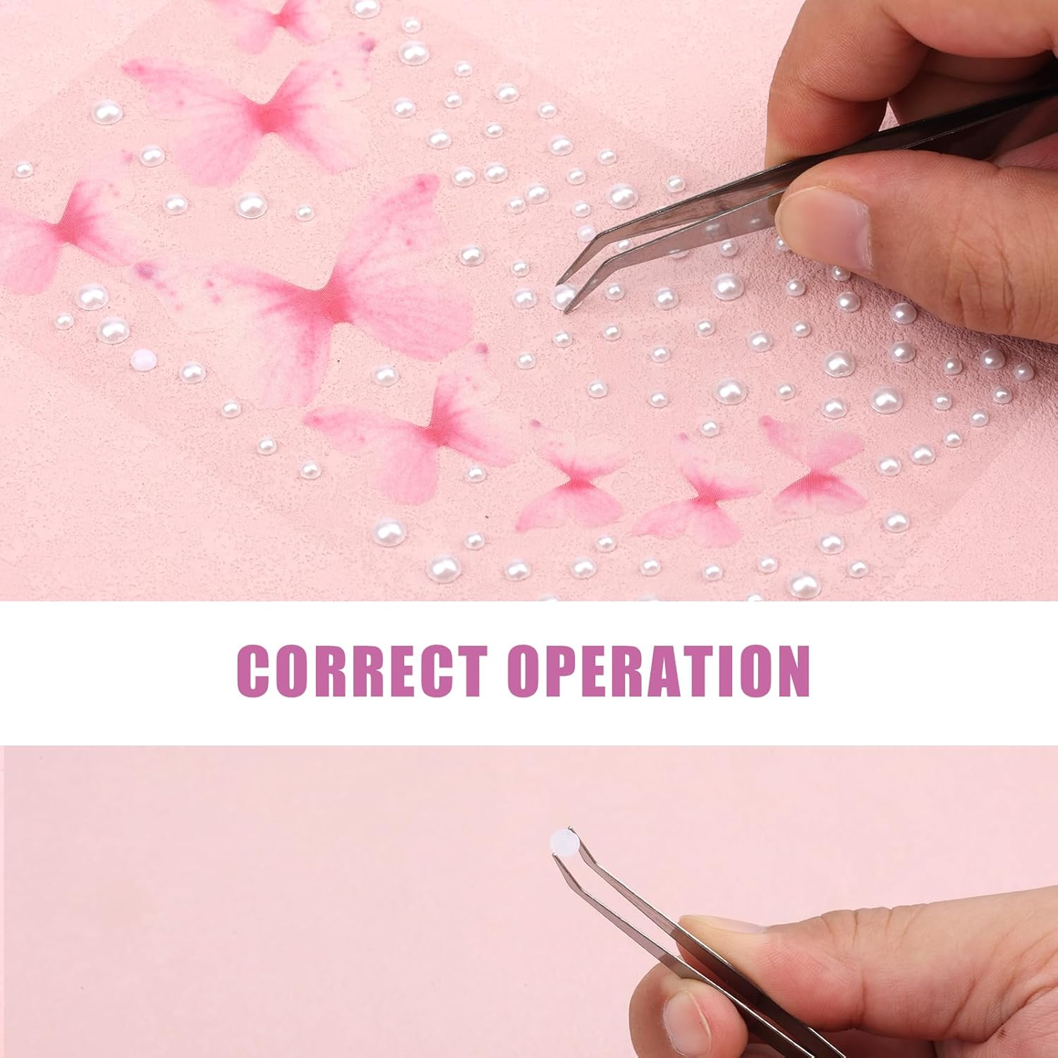 Diamond Stickers for Face, Self-Adhesive Fabric Butterflies with Rhinestones and Tweezers for Women and Girls, Face Nails, Hair, Gemstones, Festivals, Makeup Accessories image number 1