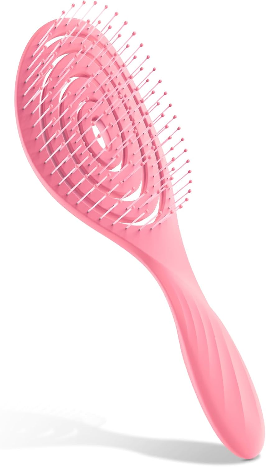 SHINLEA Hair Brush without Pulling, Scalp Massage Brush, Detangler Brush for Women, Men & Children, Detangling Brush Also for Curls and Long Hair (Pink)