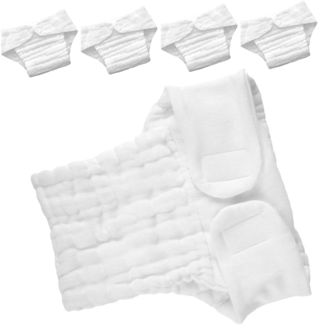 5Pcs Newborn Nappies Reusable Cloth Diaper Inserts Soft Absorbent Cotton Nappy Pads Liners Cloth Insert image number 5