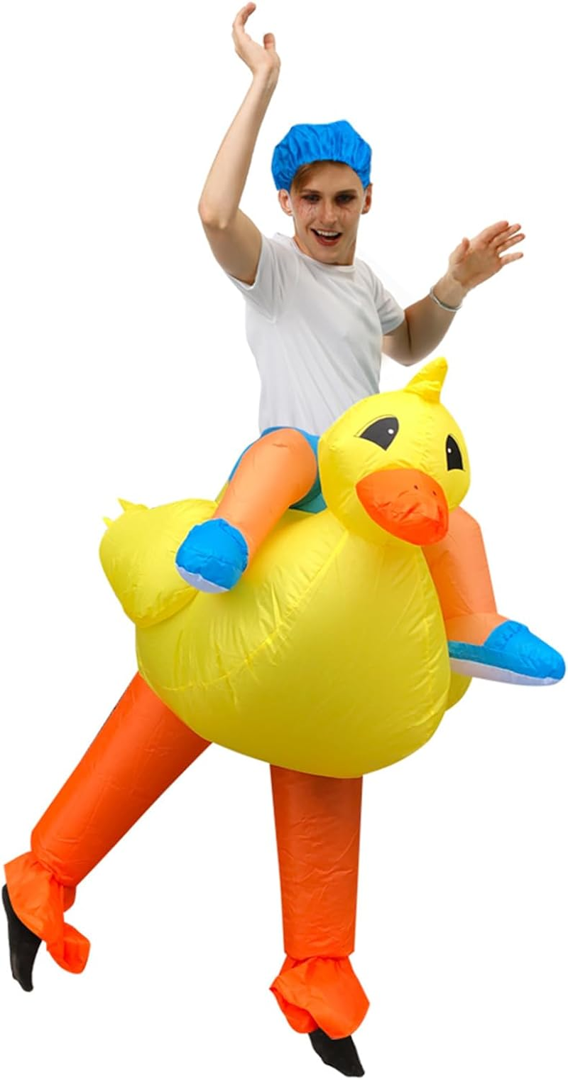 Inflatable Duck Costume Adult Ride on Duck Costume Halloween Party Suit image number 2