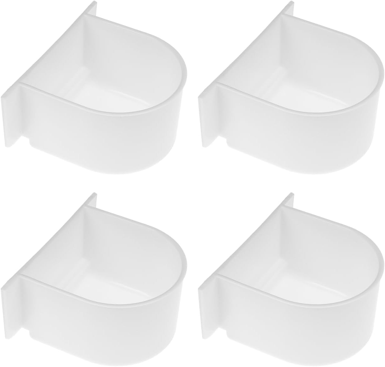 HANABASS 4Pcs Bird Feeder Drinker Set, Plastic Bird Cage Food Box See - Dispenser Parrot Drinking Container for Parrot Finch Cardinal image number 1