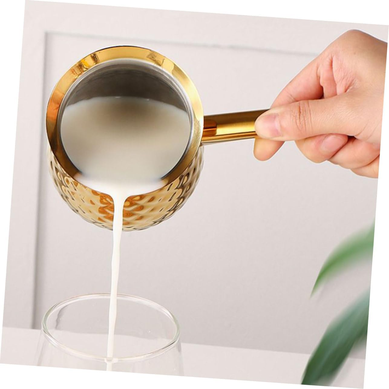 BATHVEVE Turkish Coffee Pot Vintage Metal Cezve Coffee Brewer 600Ml Gold Plated for Stovetop and Turkish Tea Brewing image number 6