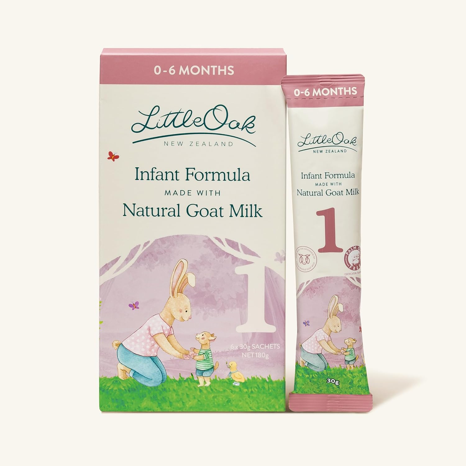 Littleoak Natural Goat Milk Infant Formula, Stage 1, 0-6 Months, 6 X 30G Sachet