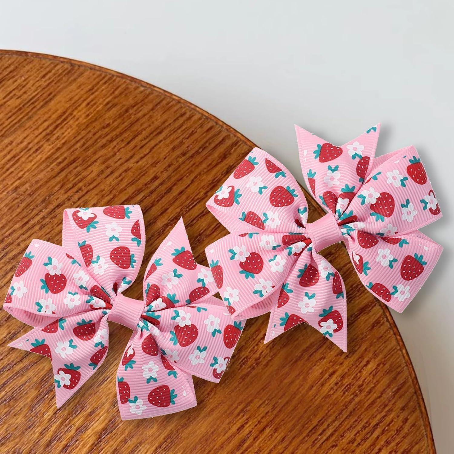 AGDGV Strawberry Hair Bows Clips 2Pcs - Adorable Alligator Clip Barrettes for Girls, Toddlers & Kids | Cute Fruit-Themed Hair Accessories with Ribbon Design image number 6