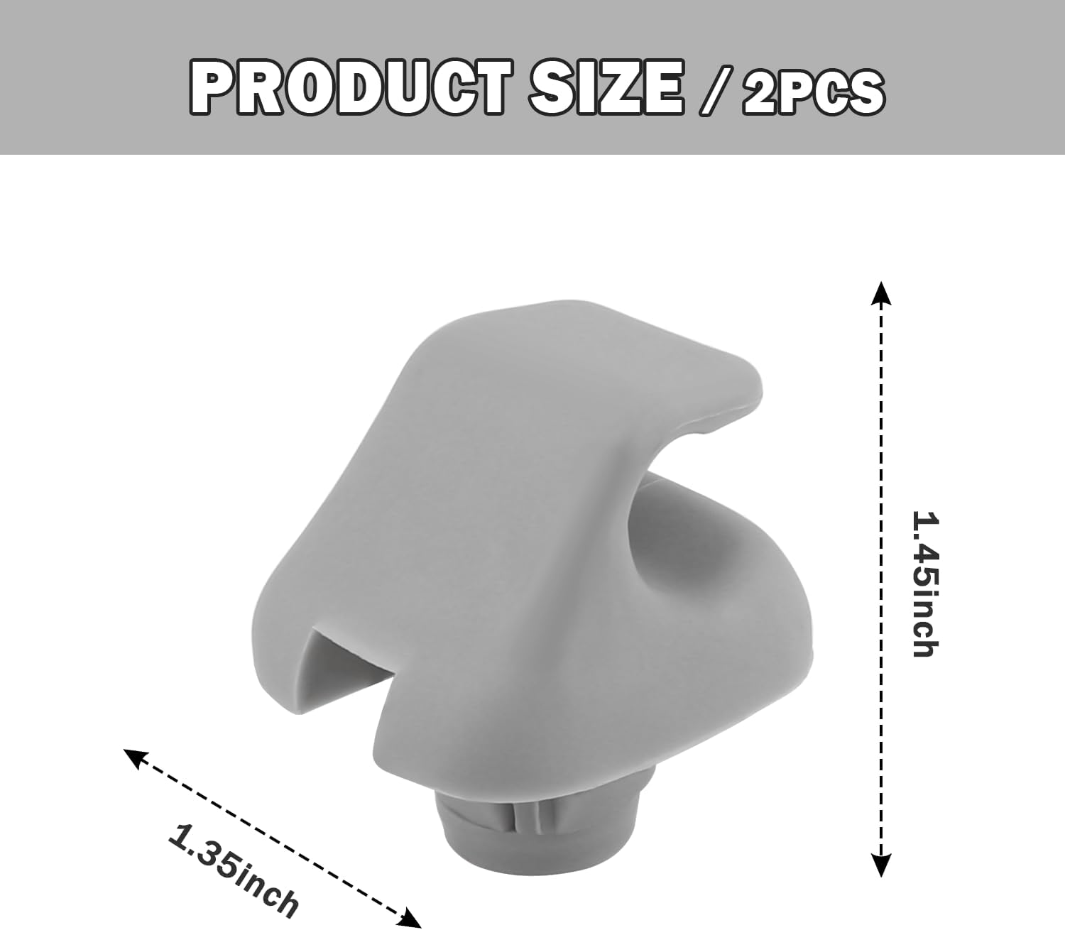 2PCS Sun Visor Clip,Durable Car Visor Clip Hook Replacement Oem#88217S01A01Za,88217S04003Za,Premium Car Visor Accessories Compatible with Honda Civic Accord Odyssey (Gray) image number 2