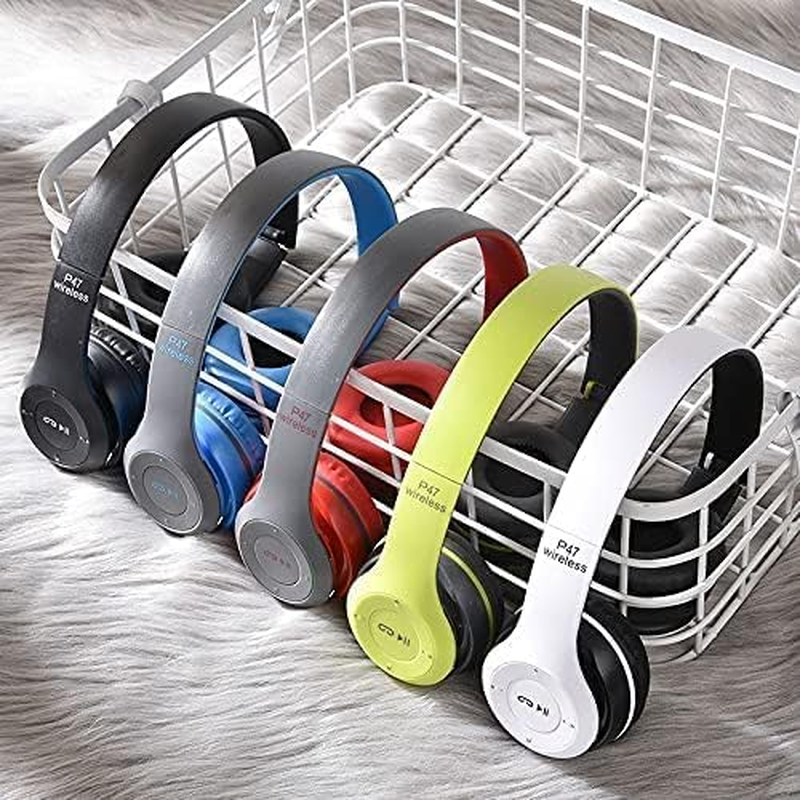 Wireless Foldable Bluetooth Headphones Noise Cancelling Hifi Stereo Earbuds with Microphone Headset Bag for Kids Gift (White) image number 1