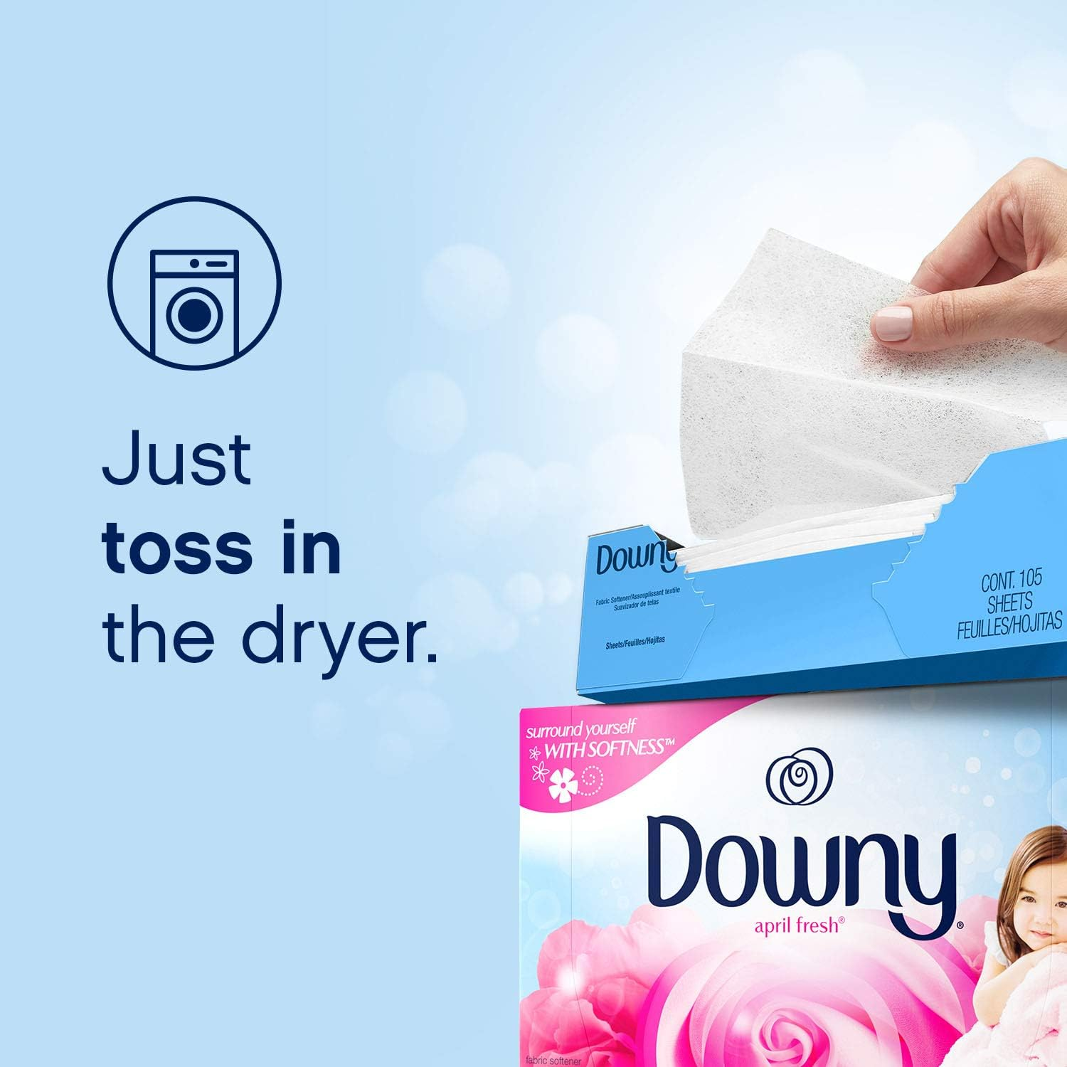 Downy April Fresh Fabric Softener Dryer Sheets 240 Count image number 3