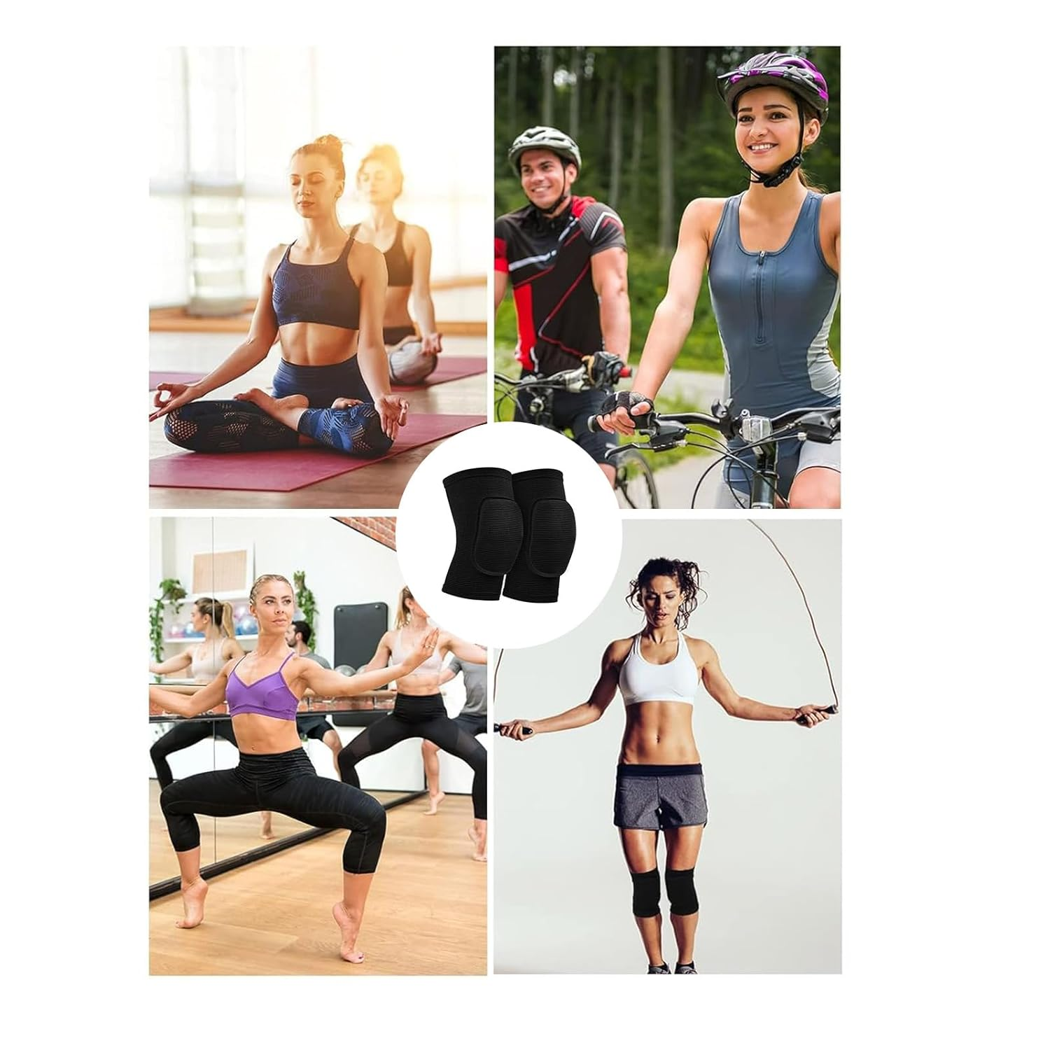 HENWUBEI 1 Pair of Men'S and Women'S Volleyball Dance Knee Pads， Protective Yoga Pilates Brace Supports with Soft Sponge, Soft Breathable Football Sport Exercise Knee Protector， Cycling ，Climbing image number 3