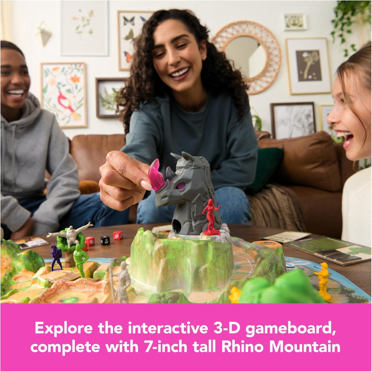 Spin Master Games Jumanji Stampede Cooperative Board Game, 3D Adventure Game Based on the Action-Comedy Movie, Family Game Night for Kids and Adults Ages 8 & Up image number 4