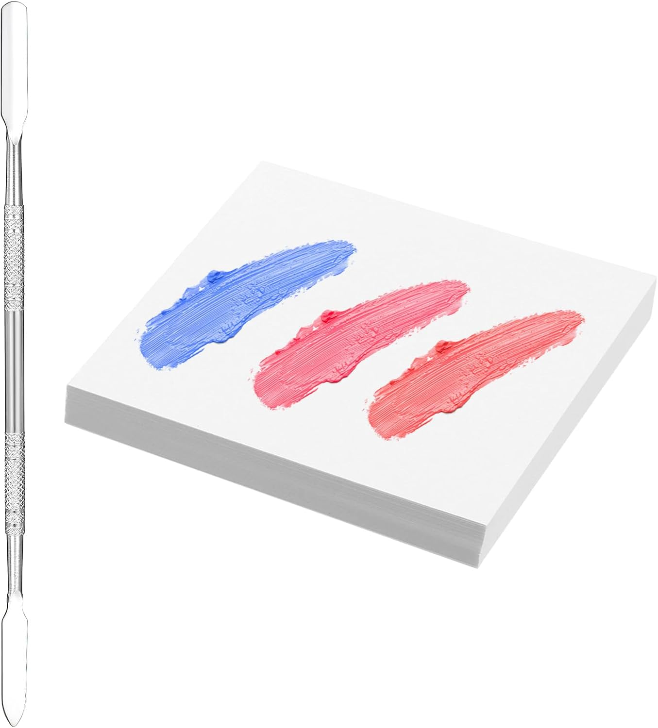 50 Sheets Disposable Nail Polish Palette Paper, Waterproof Nail Art Mixing Tool with Stainless Steel Stirring Rod Portable Gel Polish Palette for Makeup Nails Gel Mixing Home Salon image number 2