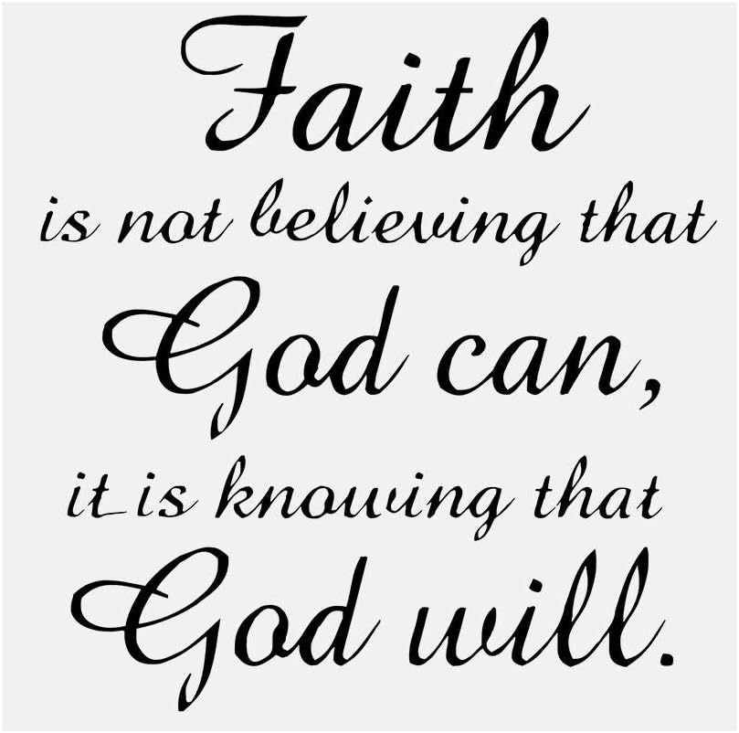 Wall Sticker, Faith God Quote Vinyl Art Wall Sticker Black PVC Removable Wall Decal Home Study Home Living Room Bedroom Decoration