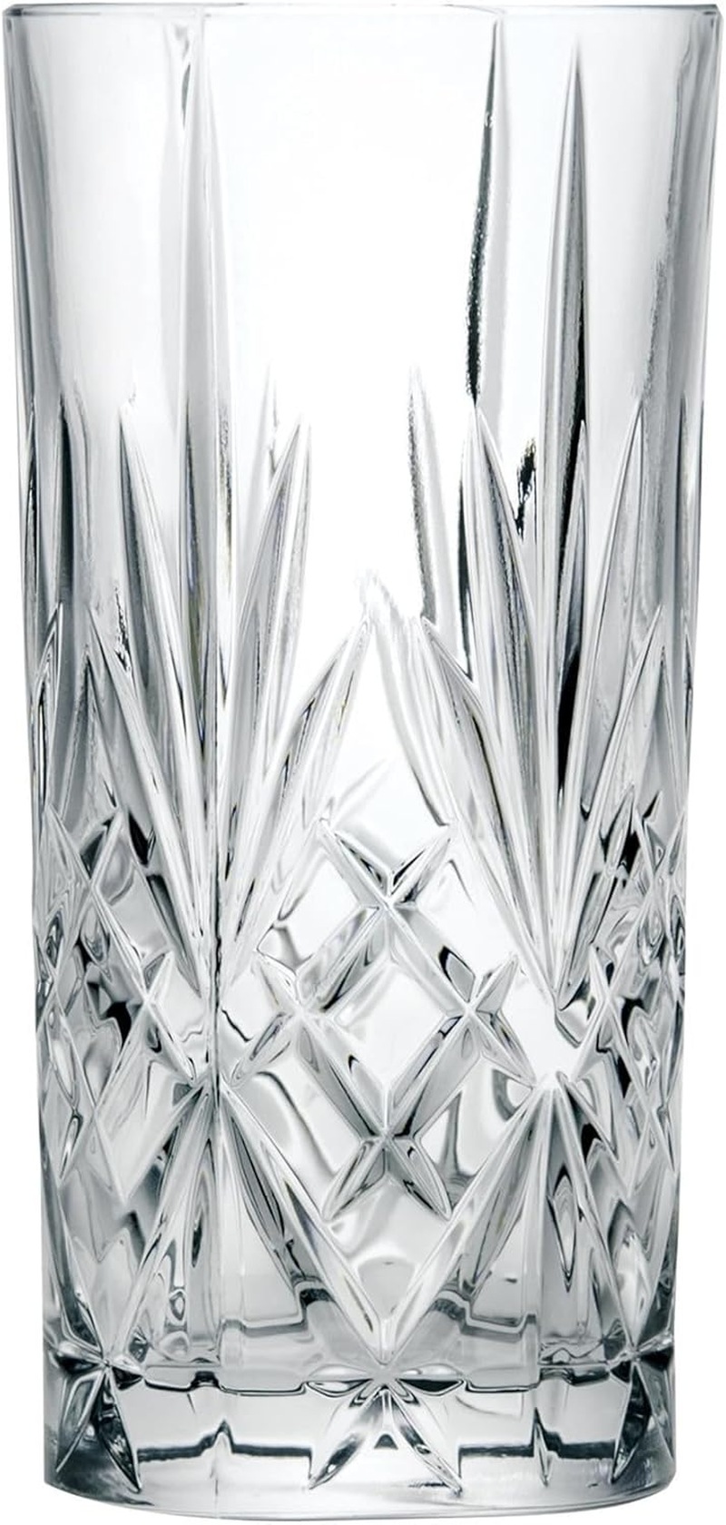 6X 360Ml Melodia Highball Glasses - Tall Dishwasher Safe Glass Water Gin Cocktail Drinking Hi Ball Tumblers Glassware Set - by RCR Crystal image number 4