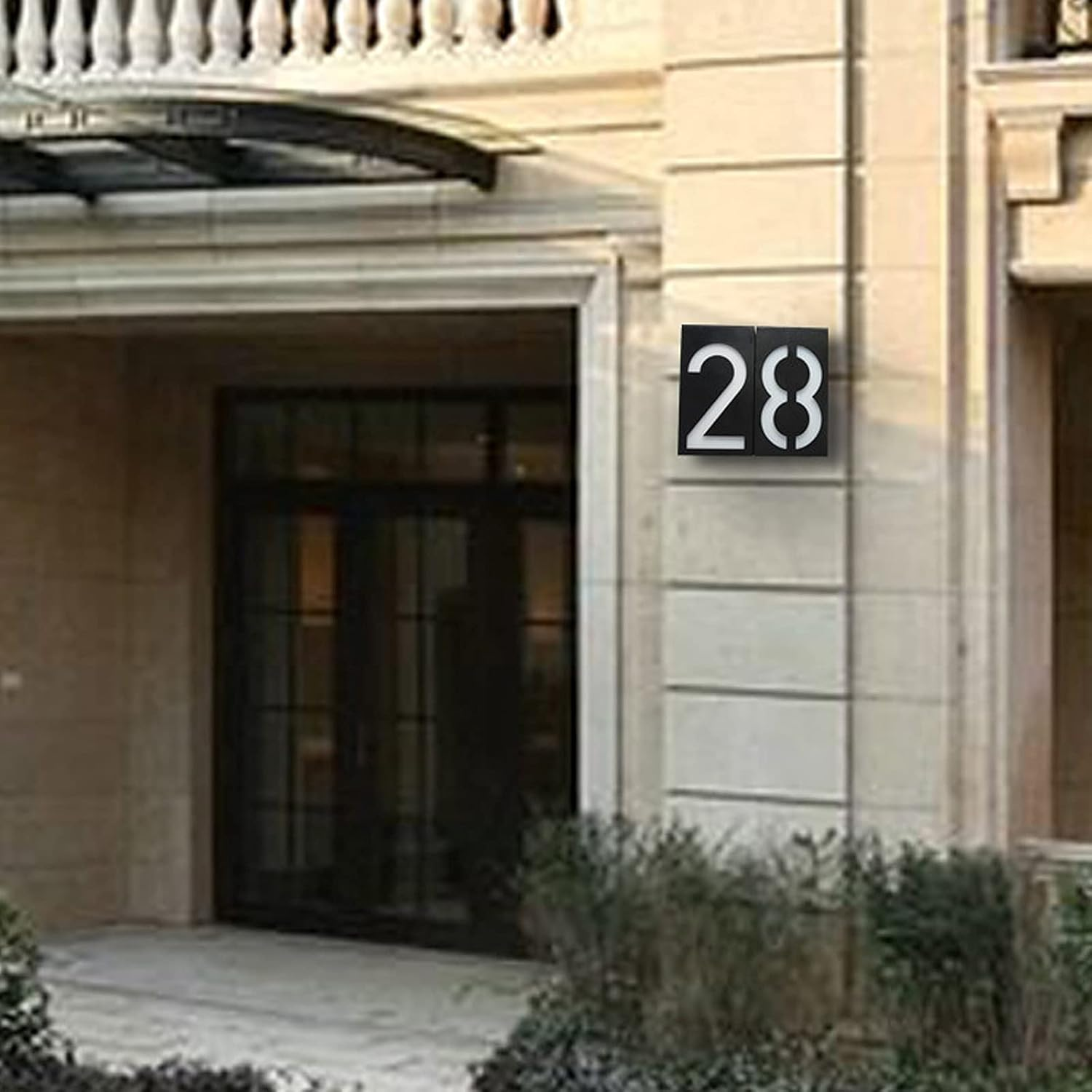 Solar House Number Light, LED Illuminated Address Plaque for Houses Address Numbers Solar Powered LED Address Sign for Home Villa Yard Street 2