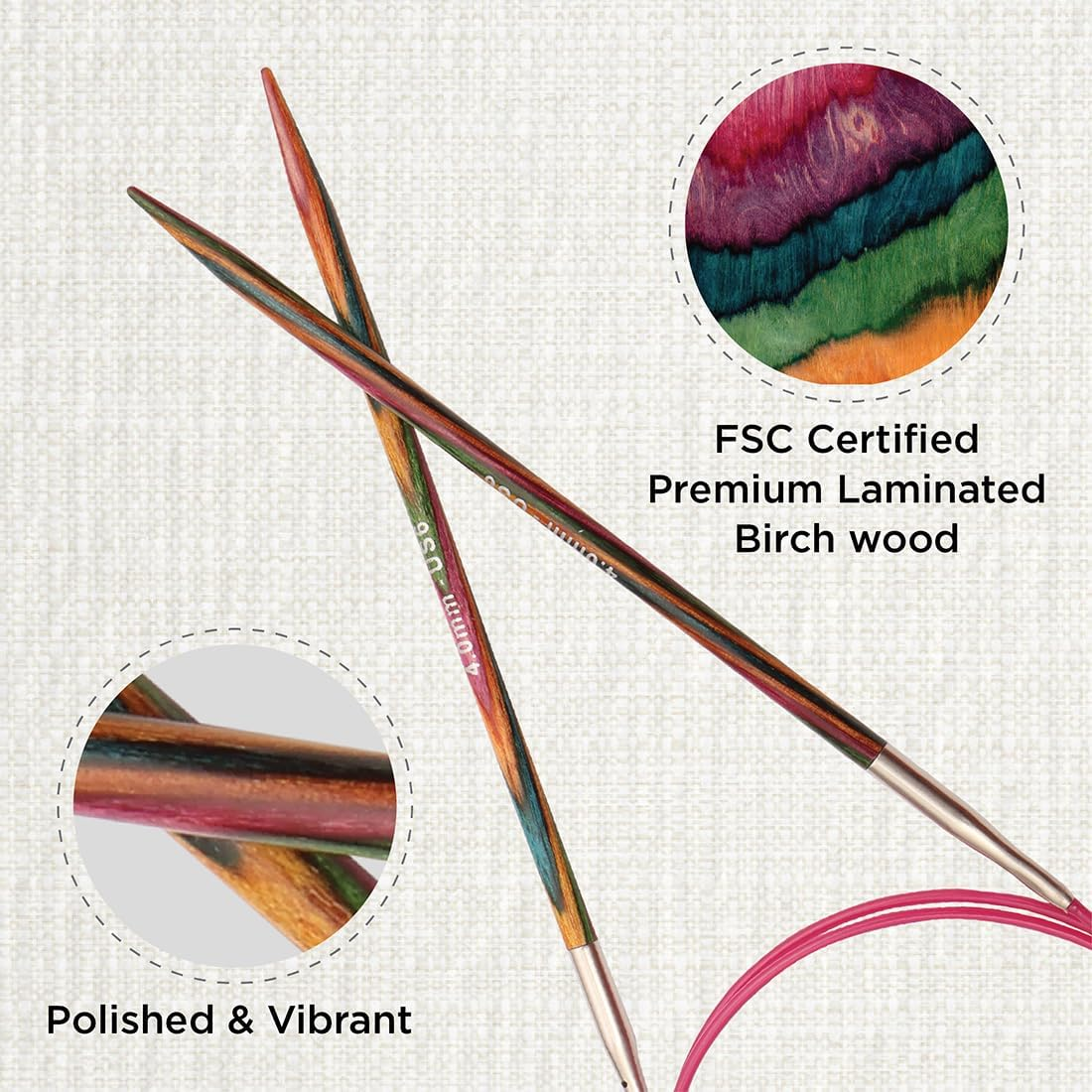Knitpro 80 Cm X 4 Mm Symfonie Fixed Circular Needles, Multi-Color - 3.75Mm image number 7