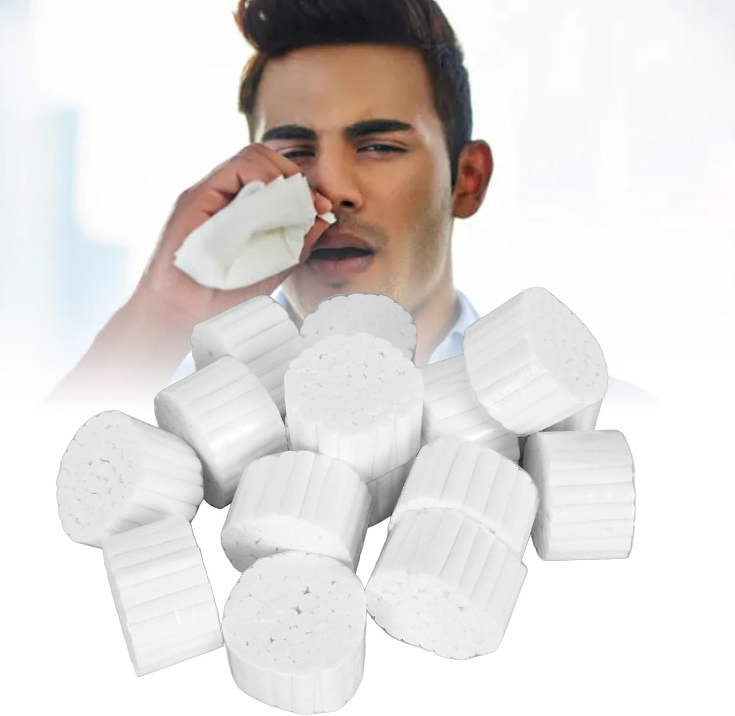 Dental Cotton Swabs, White Soft 1000Pcs Cotton Rolls Skin Friendly for Dental Clinic for Kids (3.8Cm) image number 5