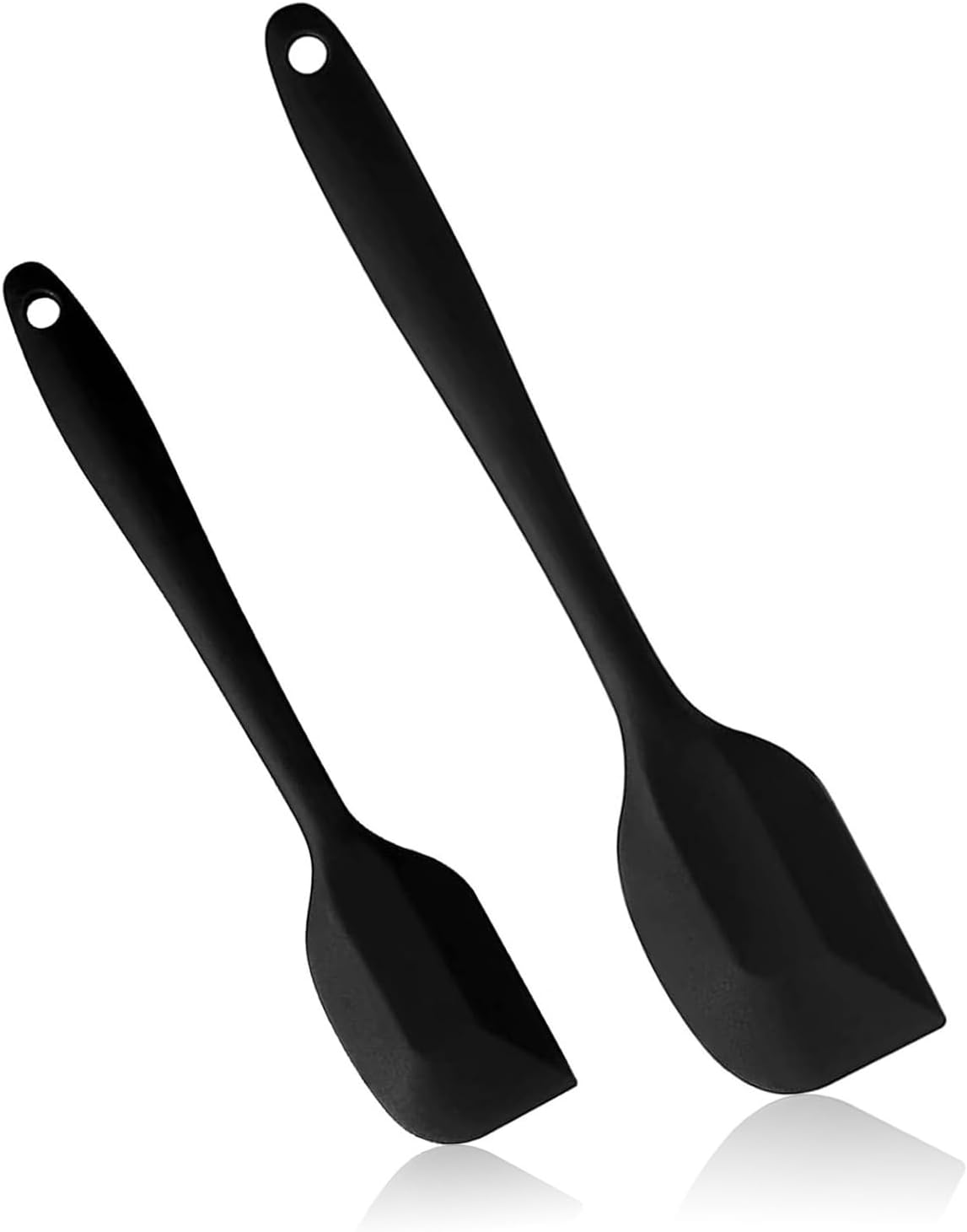 2 Pack Silicone Spatula Set - Ergonomic Handle for Non-Stick Pans, Ultra Heat Resistant - BPA Free & Dishwasher Safe, Perfect for Baking, Cooking, Mixing (Black) image number 5