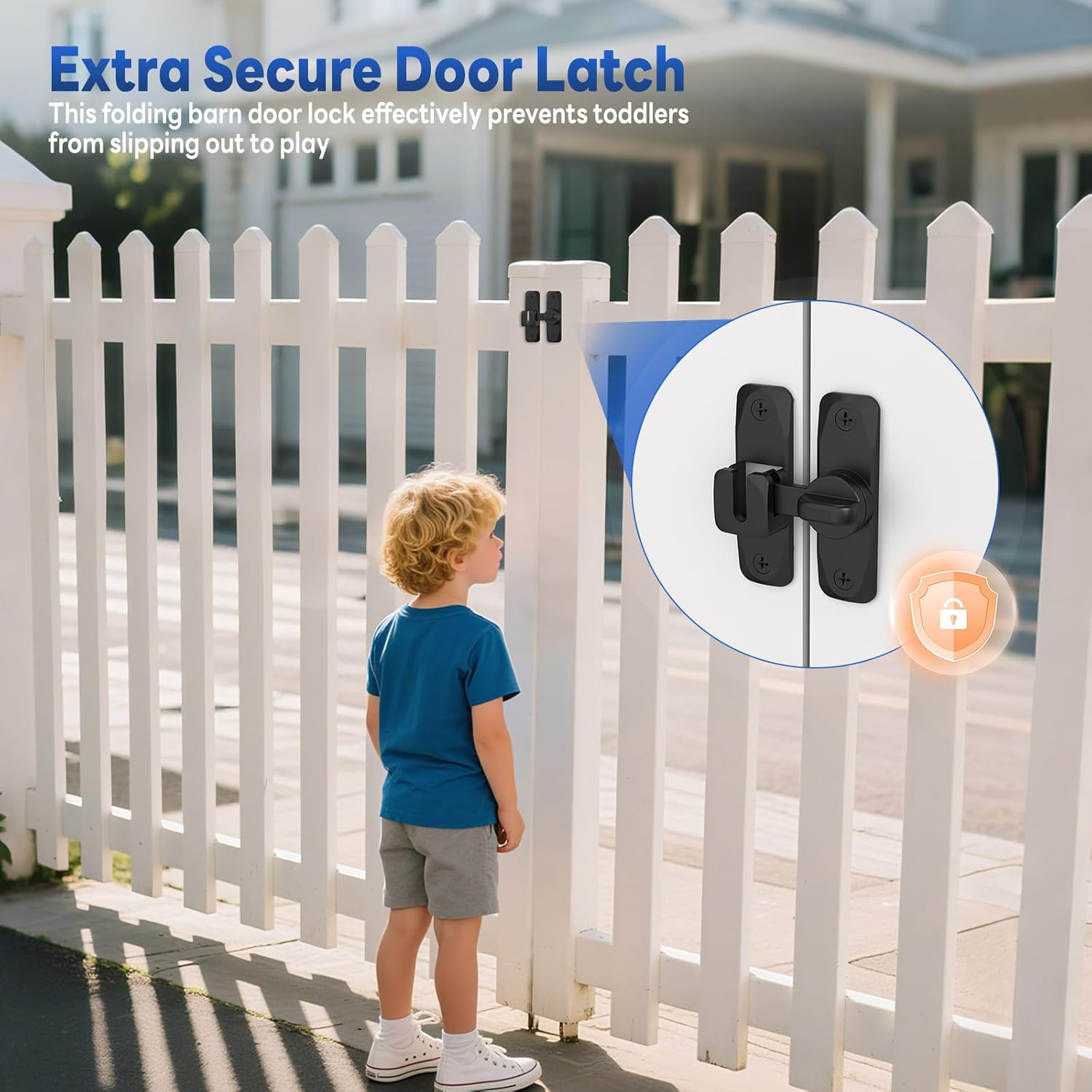 90/180 Degree Barn Door Locks and Latches, Safety Aluminum Hardware Sliding Door Latch, Small Flip Locks for Barn, Bathroom, Cabinet, Garden, Window (Black-1Pc) image number 4