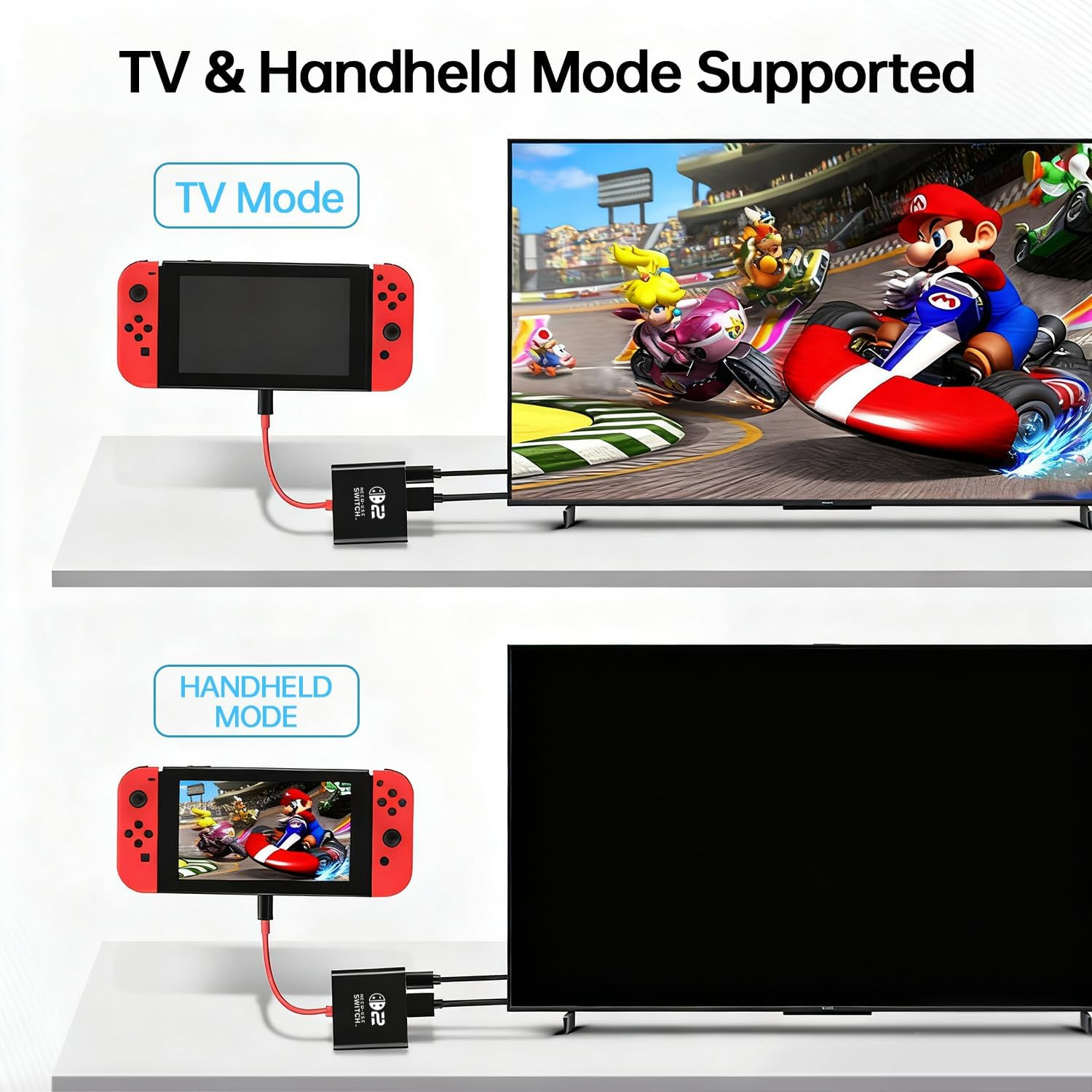 AHGEIIY Switch2 Dock for Offical Nintendo Switch Docking Station, Upgrade for Nintendo Switch Dock with 4K 60Hz HDMI, USB 3.0 and 100W PD Port, Travel Dock for Switch2/Oled Macbook Steam Deck image number 1