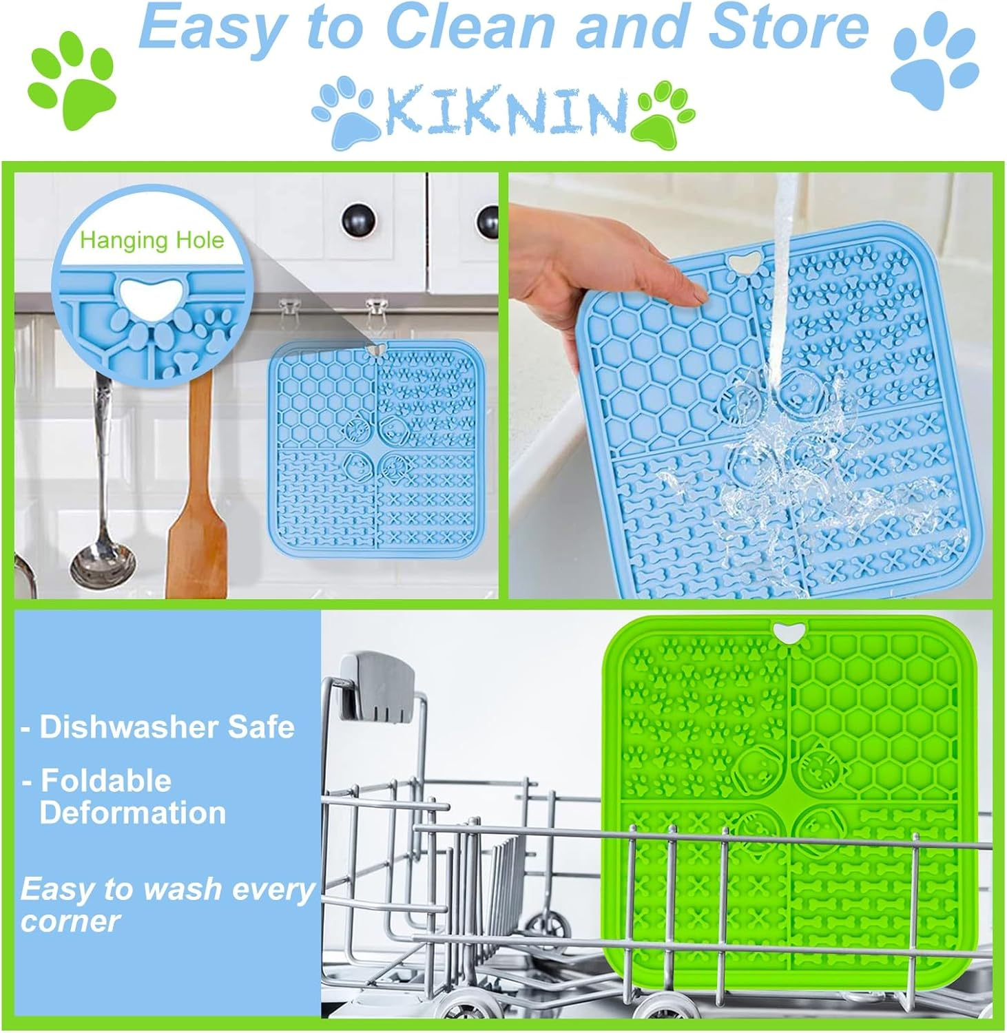 Licking Mats for Dogs and Cats 2PCS, 7.9 * 7.9 Premium Lick Pad with Suction Cups for Dog Anxiety Relief, Dog Cat Peanut Butter Lick Pads for Boredom Reducer image number 5