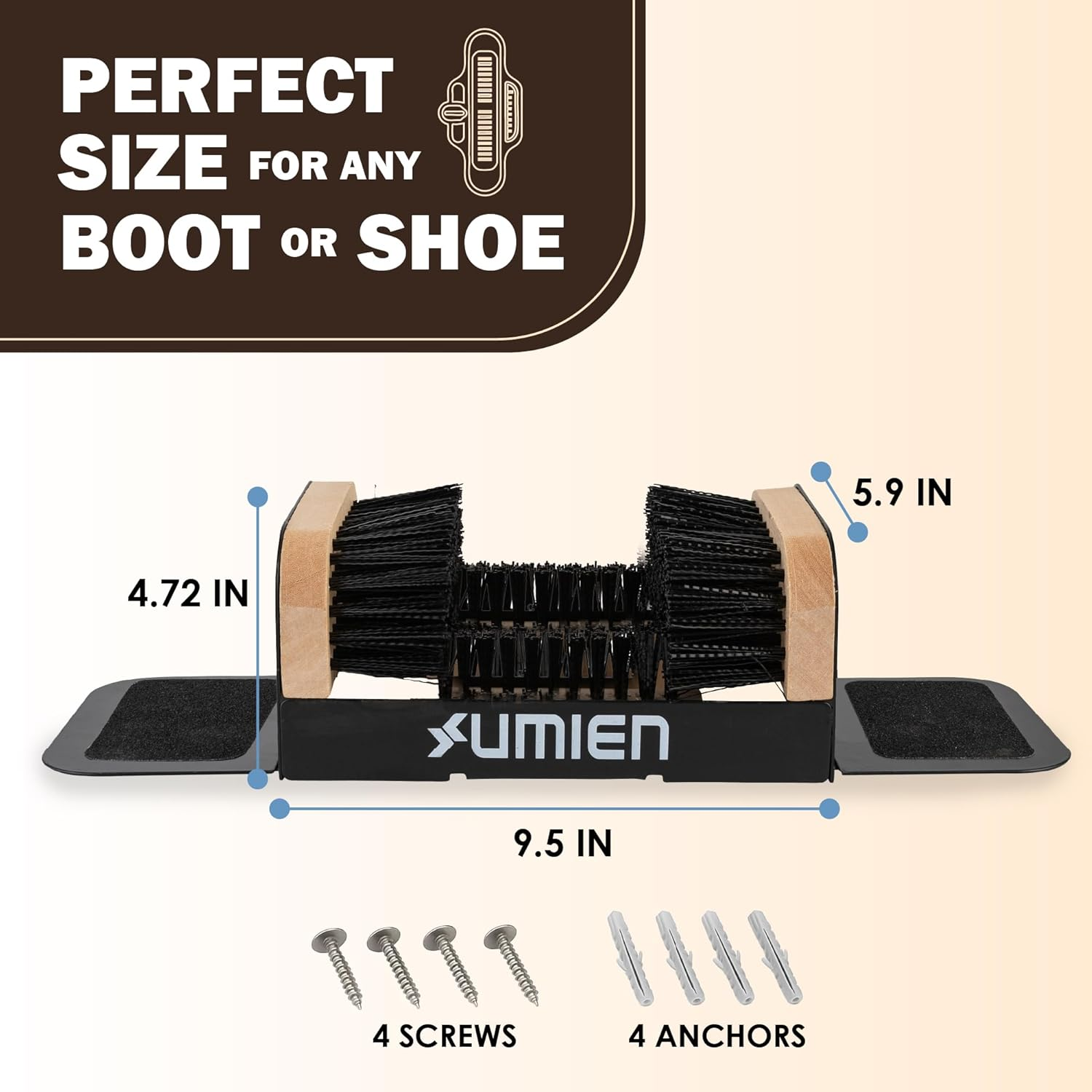 Umien Boot Scraper Brush Outdoor - Deluxe Folding Boot Cleaner Scrubber Indoor and Outdoor Use - Easy to Use for Children & Adults - New 2022 Design (Boot Scraper with Flaps) image number 4
