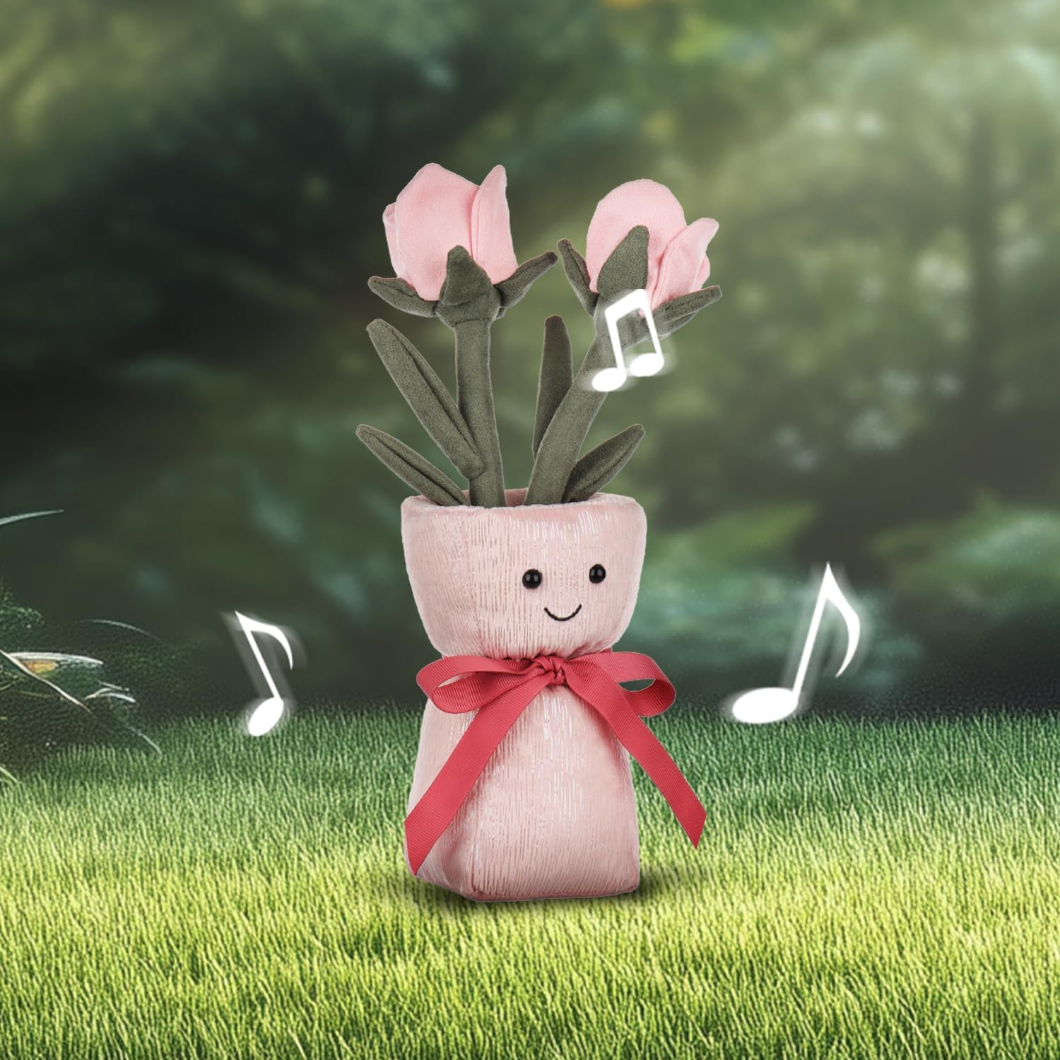 Apricot Lamb Rose Vase-Pink Stuffed Animals for Kids, Soft Cute Plush Toys for Baby Girl and Boy, Fluffy Rose Vase-Pink 11.9 Inches image number 5