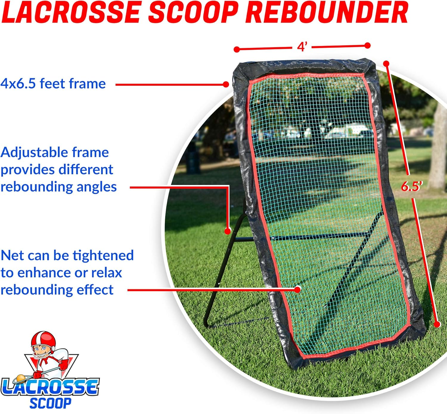 Lacrosse Scoop Premium 4X7Ft Lacrosse Rebounder image number 1