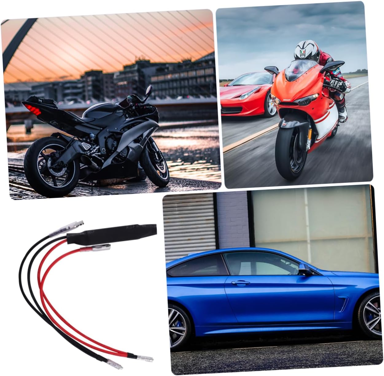 Universal 4Pcs LED Turn Signal Resistance Decoder Wire for Motorcycles, Signal Light Flash Controller with Unilateral Lead, Indicator Resistor Adaptor for Motorbike Indicator image number 1