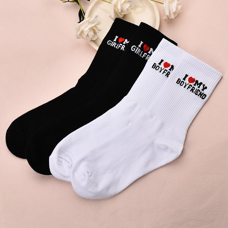 Valentines Day Socks Funny Couple Gifts for Boyfriend Girlfriend Gifts for Him Her Valentines'S Day Gifts for Couples Socks Gifts for Women Men - White image number 7