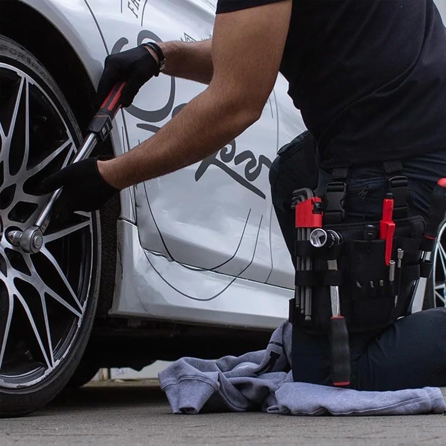 Holster Z Tool Pouch,Repair Tool Bag around Your Leg,Electrician Tool Pouch,Repair Tool Pouc,Portable Tool Waist Leg Bag,With Belt Clip for Carpenters Electricians Diyers image number 4