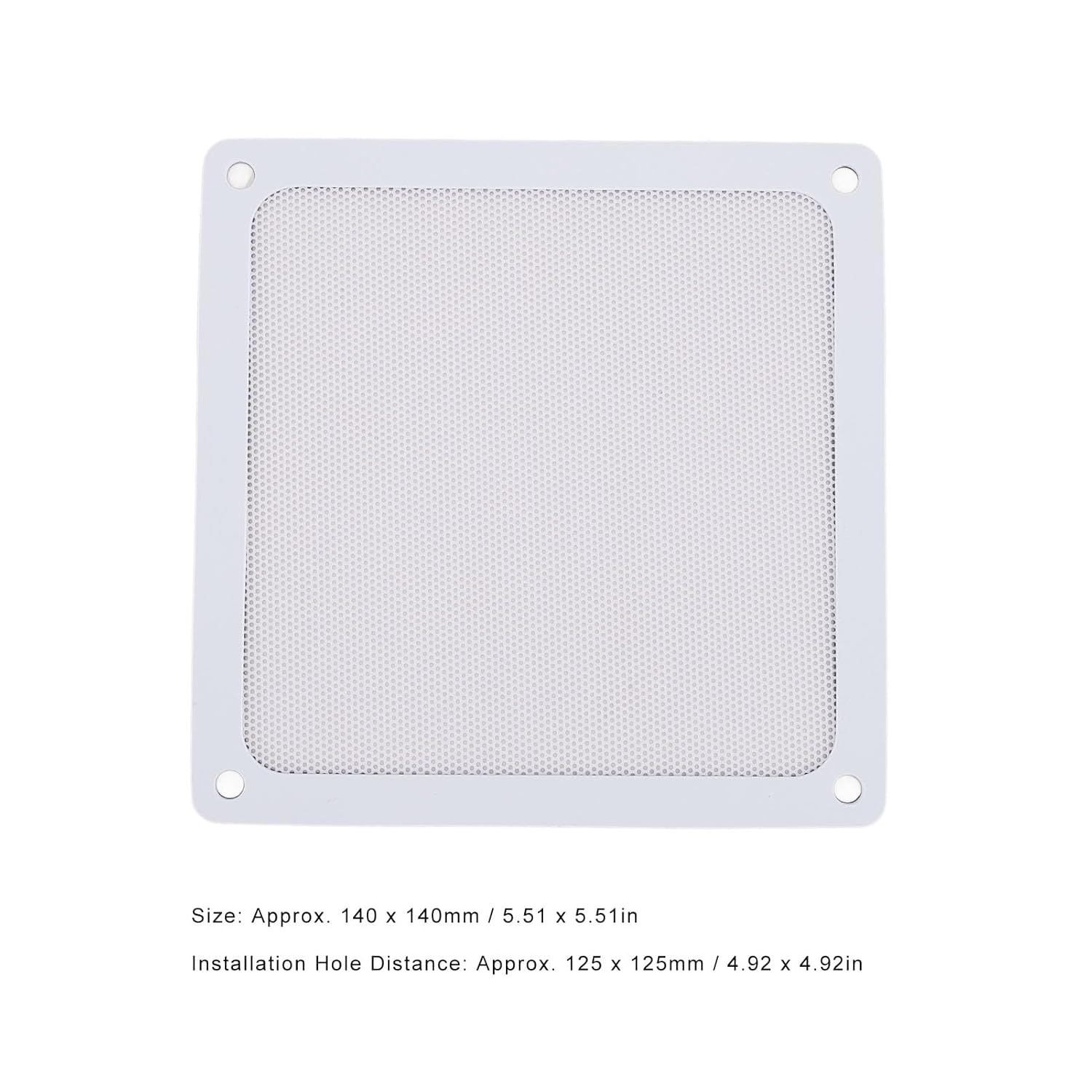 PC Fan Dust Filter, Protective Fine Mesh 5.51X5.51In Magnetic Frame Computer Fan Filter Grills for PC Case Fan for Chicken Coop Vent (White) image number 5