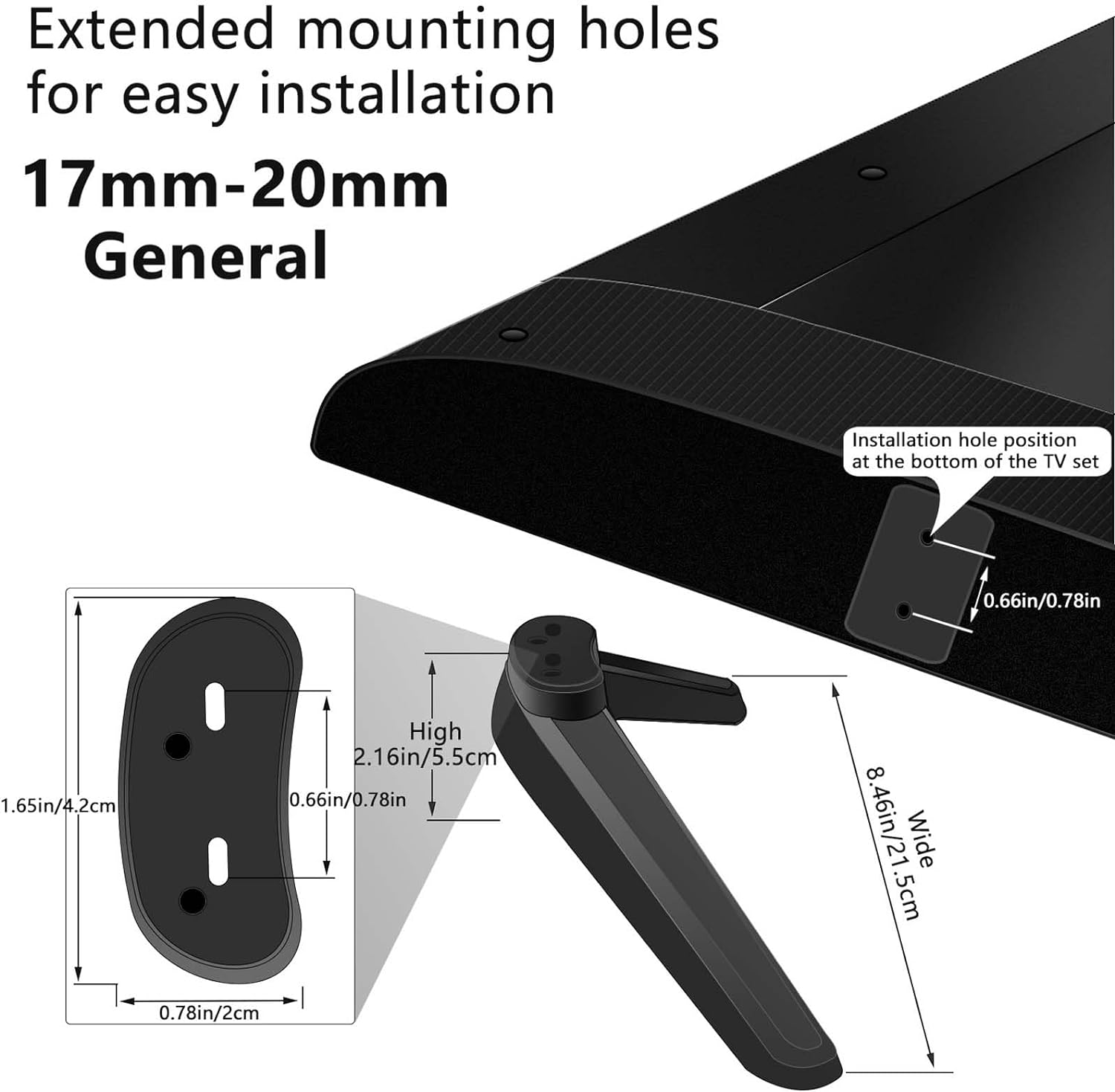 Universal TV Stand, TV Base Feet with Screw Set, TV Bracket, TV Mounts Replacement TV Stand Legs for Most LED Plasma Flat Screens 27 28 29 30 32 37 40 55 Inch image number 4