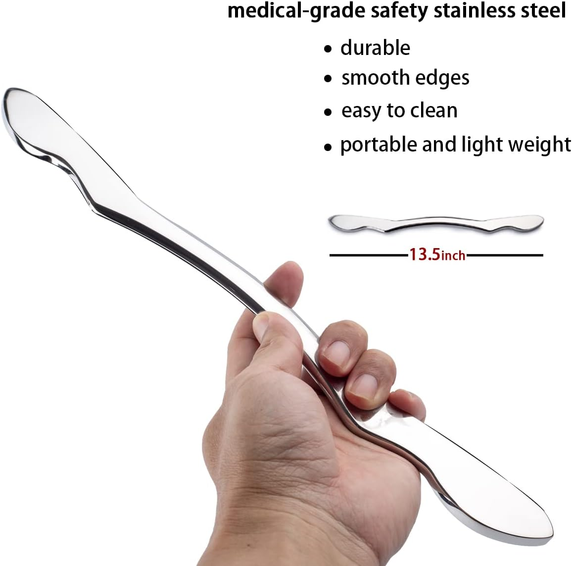 Allshow Gua Sha Scraping Massage Tool, REALLYGOOD IASTM Tools, Long Bar Tool for Large Muscles, Great Soft Tissue Mobilization Tool, 13.5 Inch Long (A) image number 4