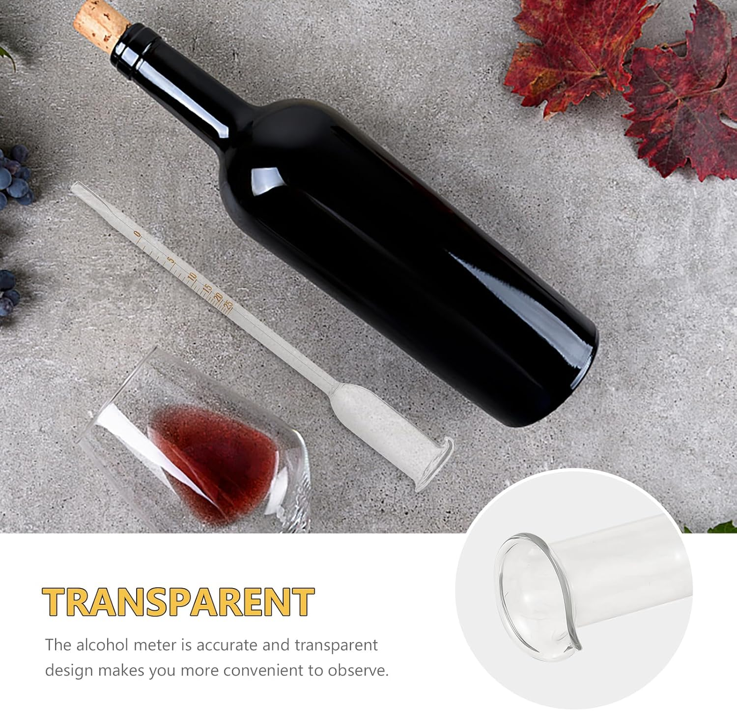 Gatuida Alcohol Content Meter - Precision Hydrometer for Wine and Liquor Testing with Measuring Cup - Essential Tool For image number 5