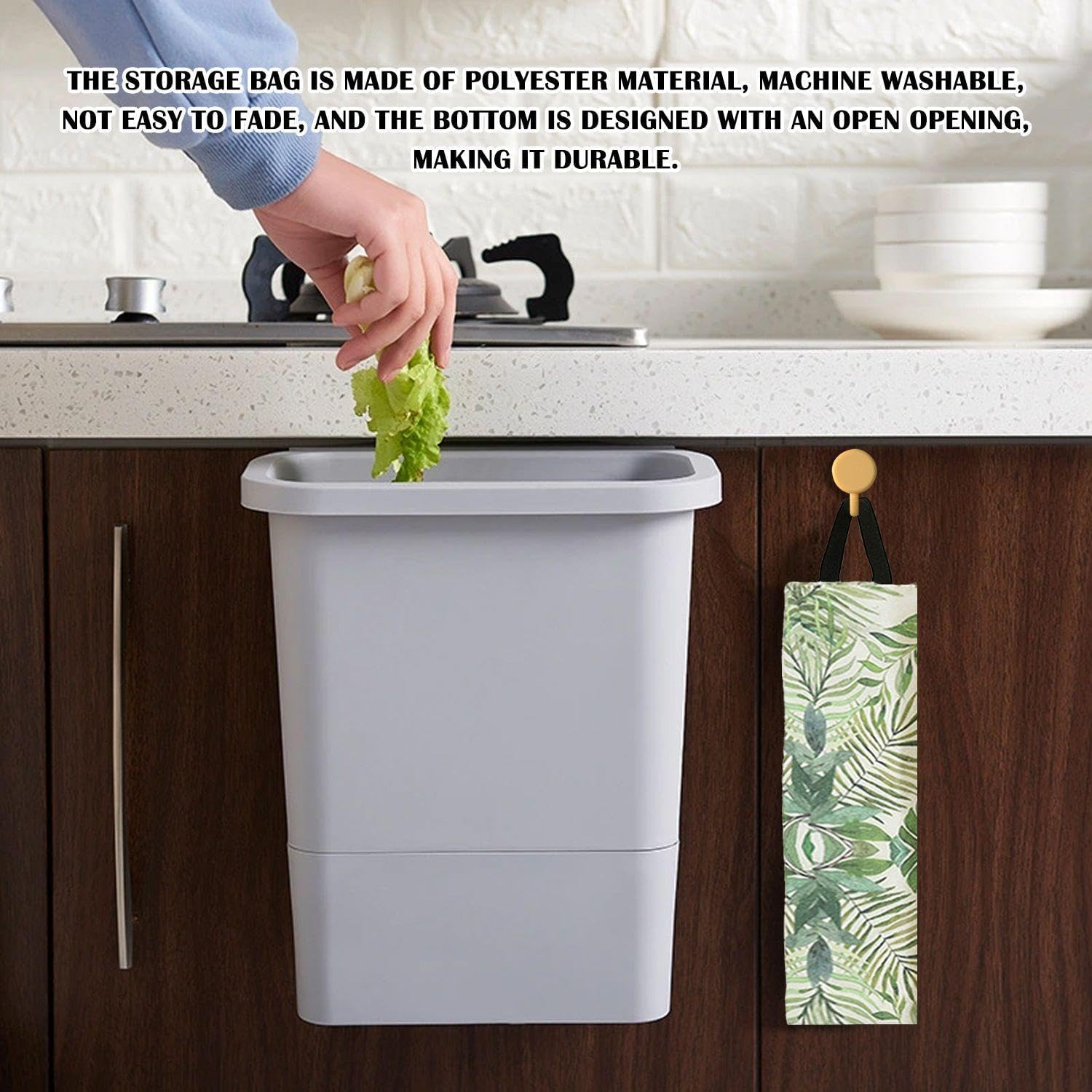 COACOM 2-Piece Printed Storage Bag, Wall Mounted Hanging Arrangement, Reusable, Multifunctional Storage Bag image number 5