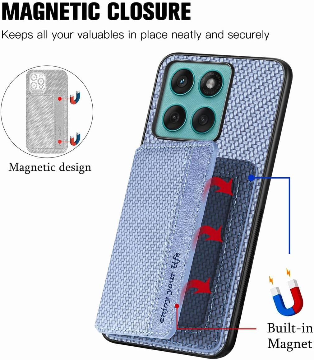 MOJIA Case for Motorola Edge 60 Fusion/Edge 60, Ultra Thin TPU Non-Slip Shockproof Mobile Phone Case, Protective Cover with Card Pocket and RFID Shielding. Yellow - Green image number 3