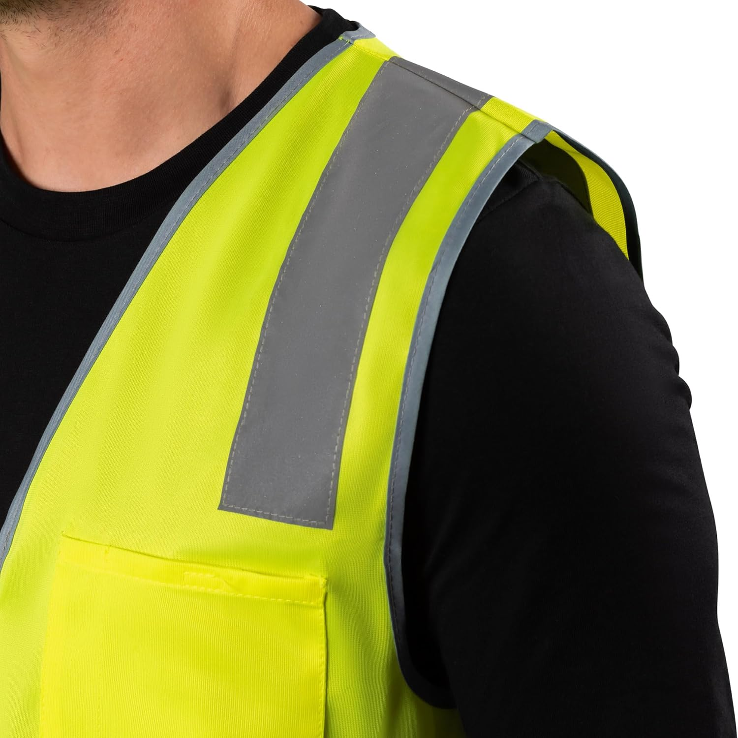 Hi-Vis Day/Night Zip Safety Vest - High Visibility Reflective Vest | Improved Reflectivity with 50Mm Micro Prism Tape | Lightweight & Breathable Design | Certified Safety Compliant | image number 2