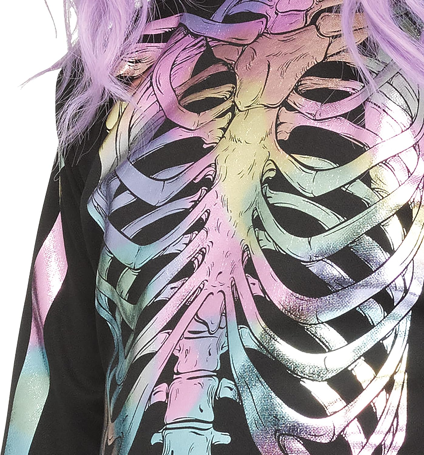 Fun World Holographic Skeleton Child Costume, Small 4-6 image number 3