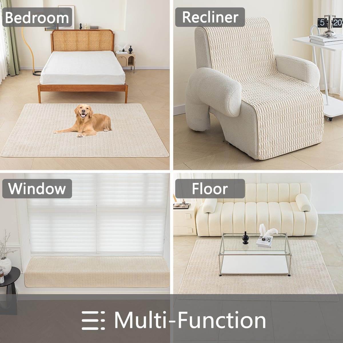 Muamar Sofa Arm Covers Chair Arm Covers 1Pc(Cream White 30X30Inch), Waterproof and Ant-Slip Couch Armrest Covers for Recliner,Protect and Decorate Your Sofa Chair Furniture image number 6