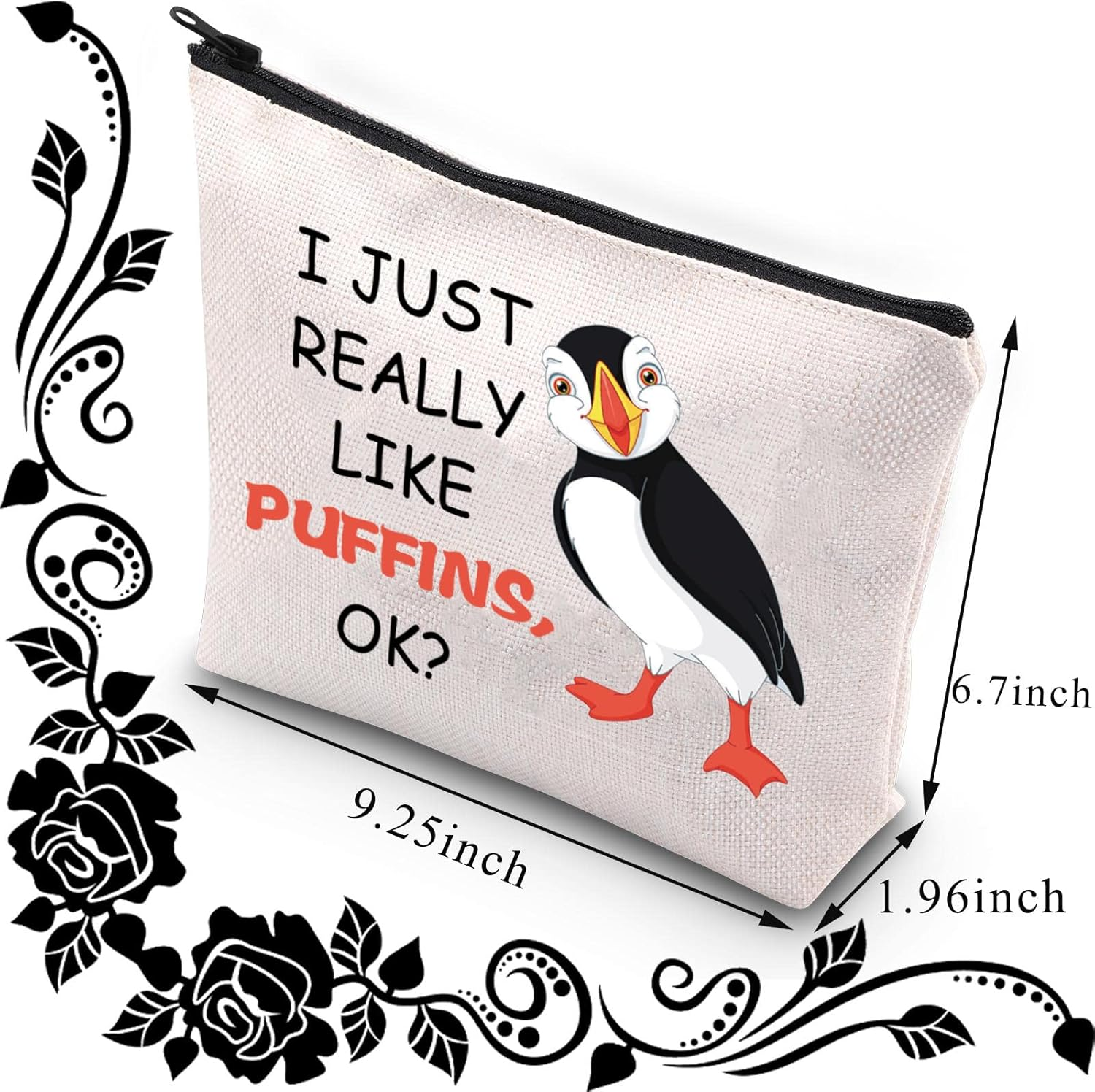 BDPWSS Puffins Gifts Puffin Bird Makeup Bag Puffin Bird Lover Gift Seabird Animal Lover Gift Puffin Bird Makeup Case I Just Really like Puffins, Just like Puffins image number 6