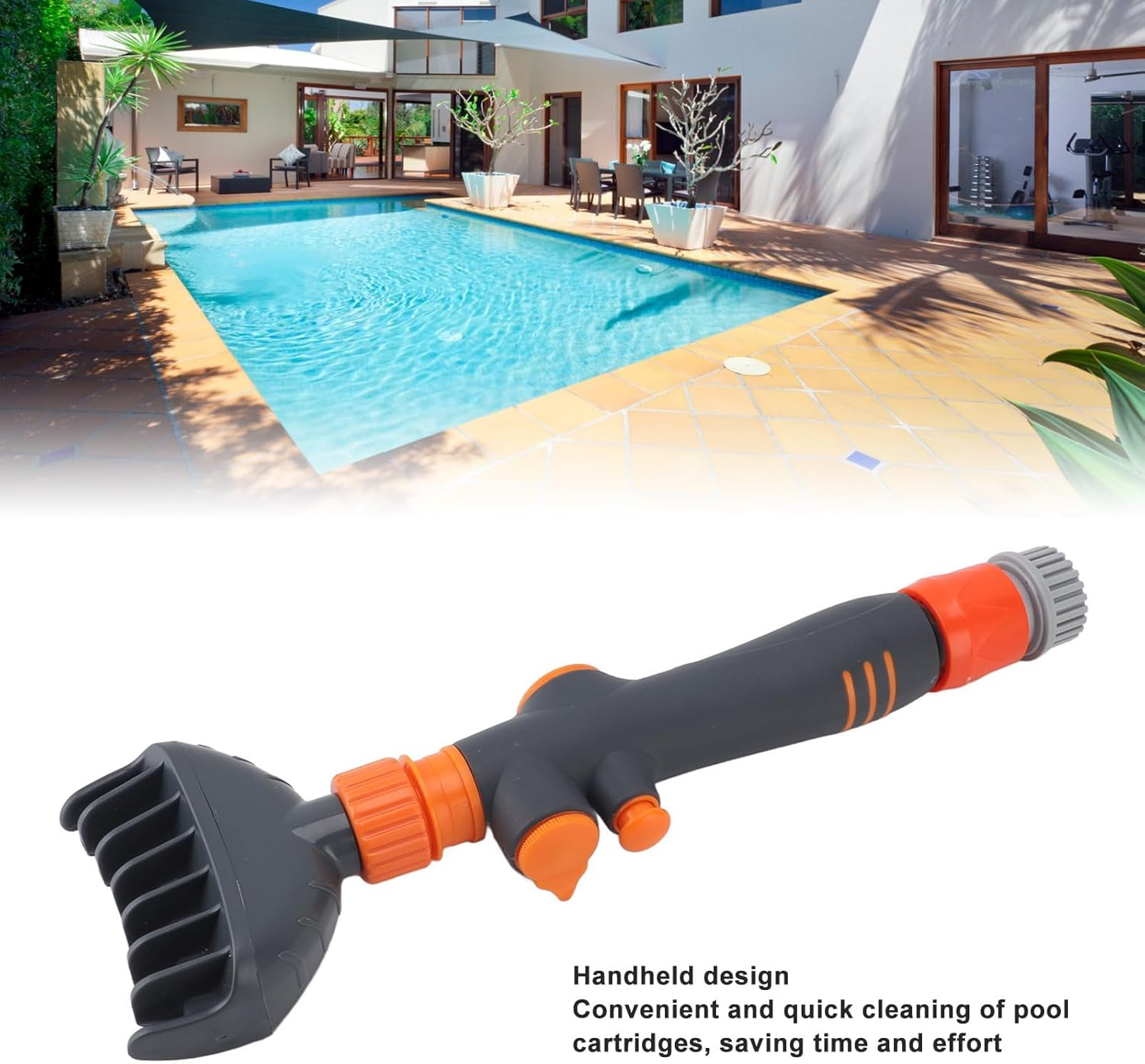 Lvifloae Pool Cartridge Cleaner, High Efficiency PVC Cartridge Cleaning Brush, Reusable Spa Pool Water Filter Cleaning Hose Attachment Tool for Swimming Pool image number 1