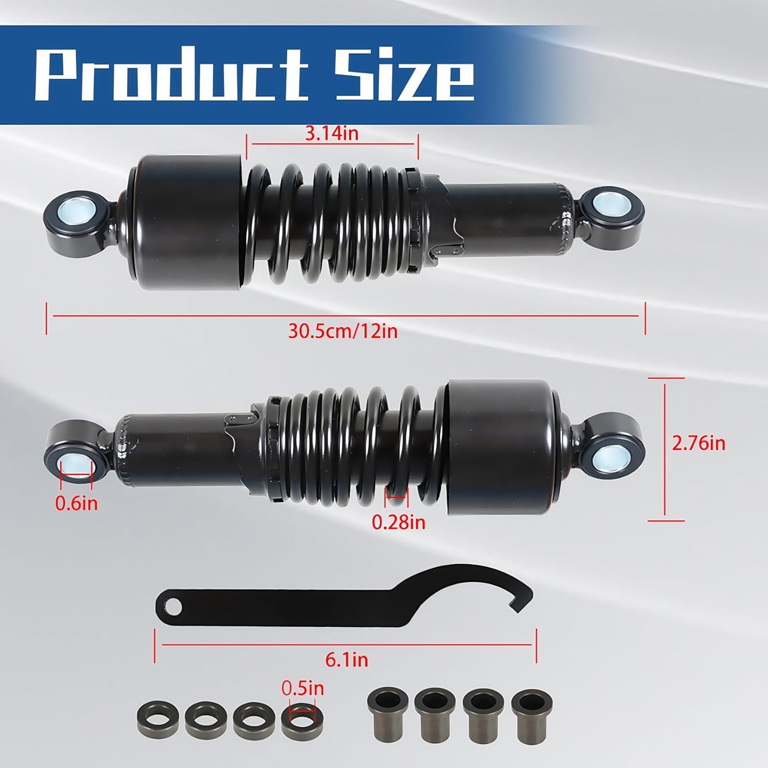 WFLNHB 1Pair Rear Shocks 10.5Inch 267Mm Black Replacement for Sportster 883 1200 image number 1