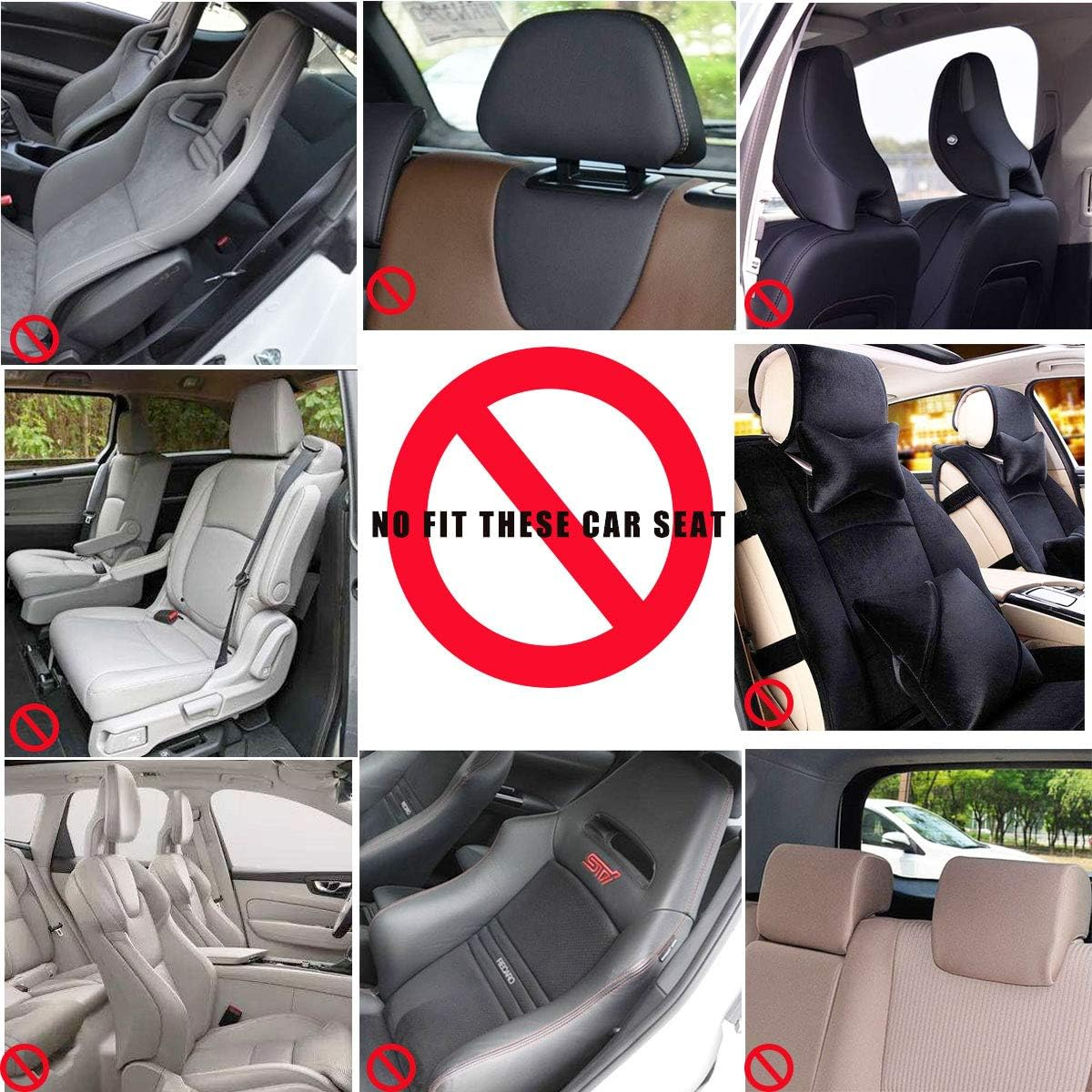 Car Seat Headrest Pillow,Head Neck Support Detachable,Premium Seat Held Pillow, 180 Degree Adjustable Both Sides Travel Sleeping Cushion for Kids Adults (Black) image number 5