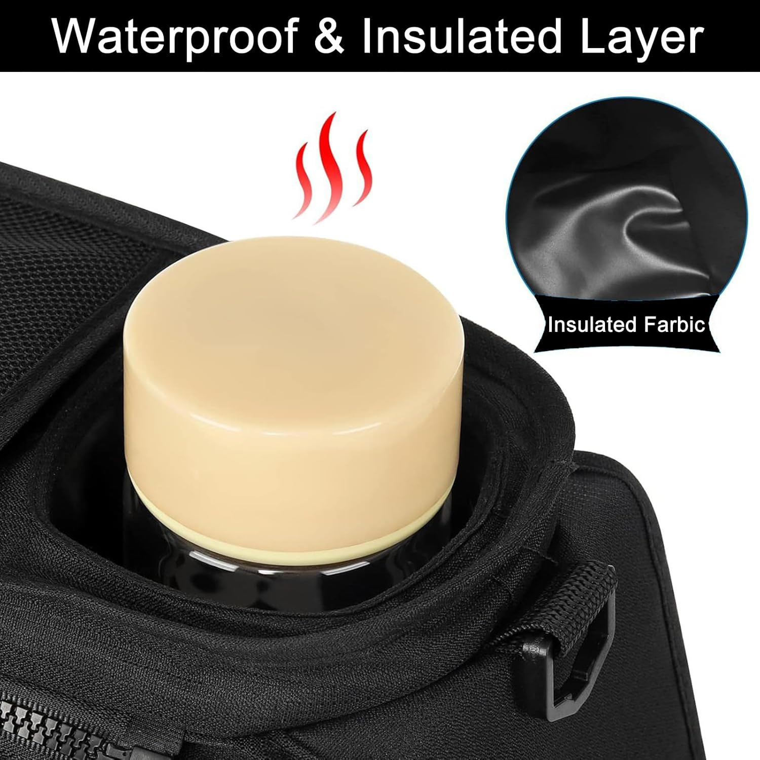 Stroller Organizer Storage Bag with Adjustable Shoulder Strap, Insulated Cup Holder and Detachable Phone Pouch, Suitable for Travel Stroller, Baby Caddy Jogger and Pet Pram, 2 Hooks image number 5