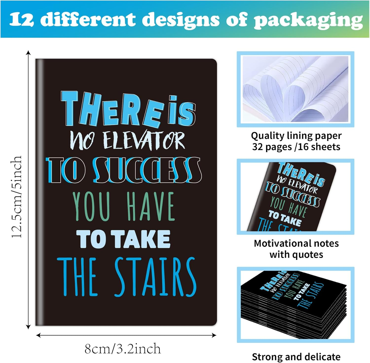 YJSPARKK 12 Pack Lined Notebook,5X3.2Inchs Thin Mini Notepads,16 Sheets/32 Pages Funny Motivational Journals Writing Notebooks,Small Pocket Memo Pad for Kids Students Gifts School Home Office - Flower image number 4