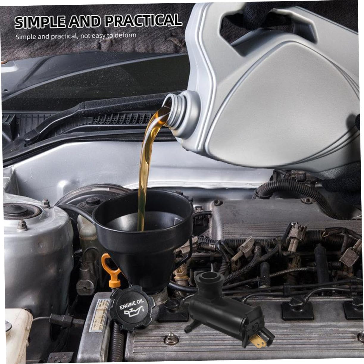 TINEASUR Universal 24V Windshield Washer Motor Pump for Car Van Truck with Large Hole, Washer Fluid Hose Replacement Assembly for Automotive Windscreen Cleaning image number 6