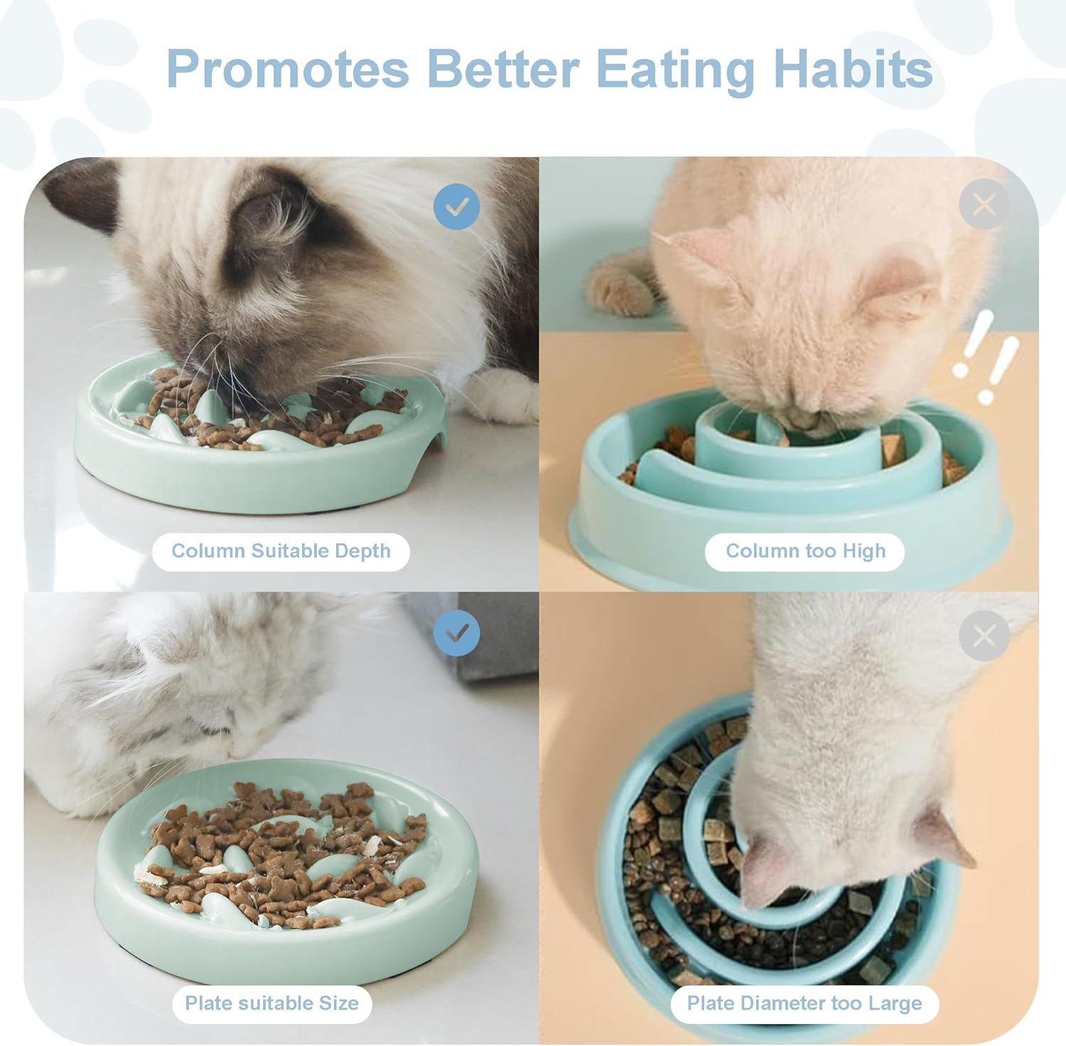 Slow Feeder Bowl for Cats and Small Dogs,Cilkus Fish Pool Design, Fun Interactive Bloat Stop Puzzle Feeder Bowl Healthy Eating Diet Made of Melamine Food Grade Material Dishwasher Safe (Green) image number 2